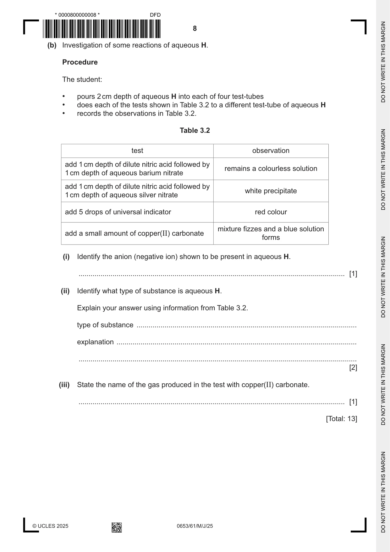 Cambridge IGCSE Science - Combined 0653 2025 May/June Paper 6 · Variant 1 question paper, page 8 of 16