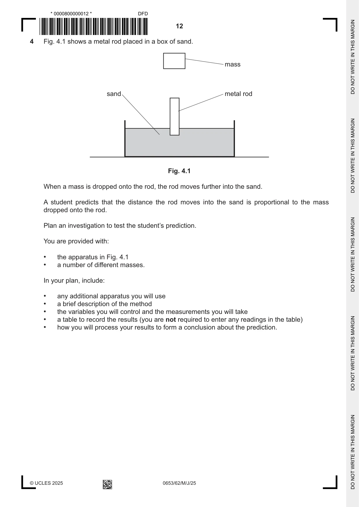 Cambridge IGCSE Science - Combined 0653 2025 May/June Paper 6 · Variant 2 question paper, page 12 of 16