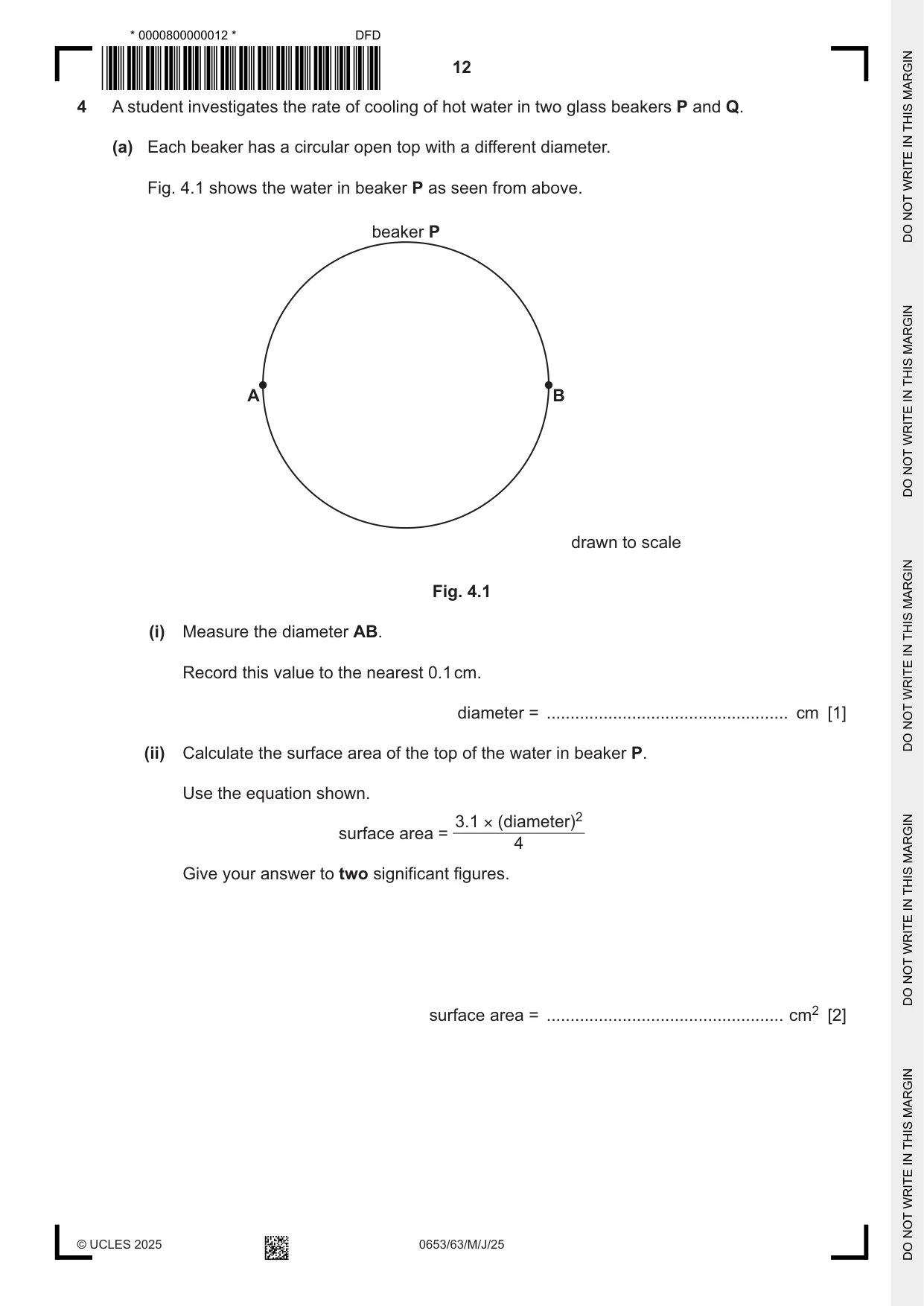 Cambridge IGCSE Science - Combined 0653 2025 May/June Paper 6 · Variant 3 question paper, page 12 of 16