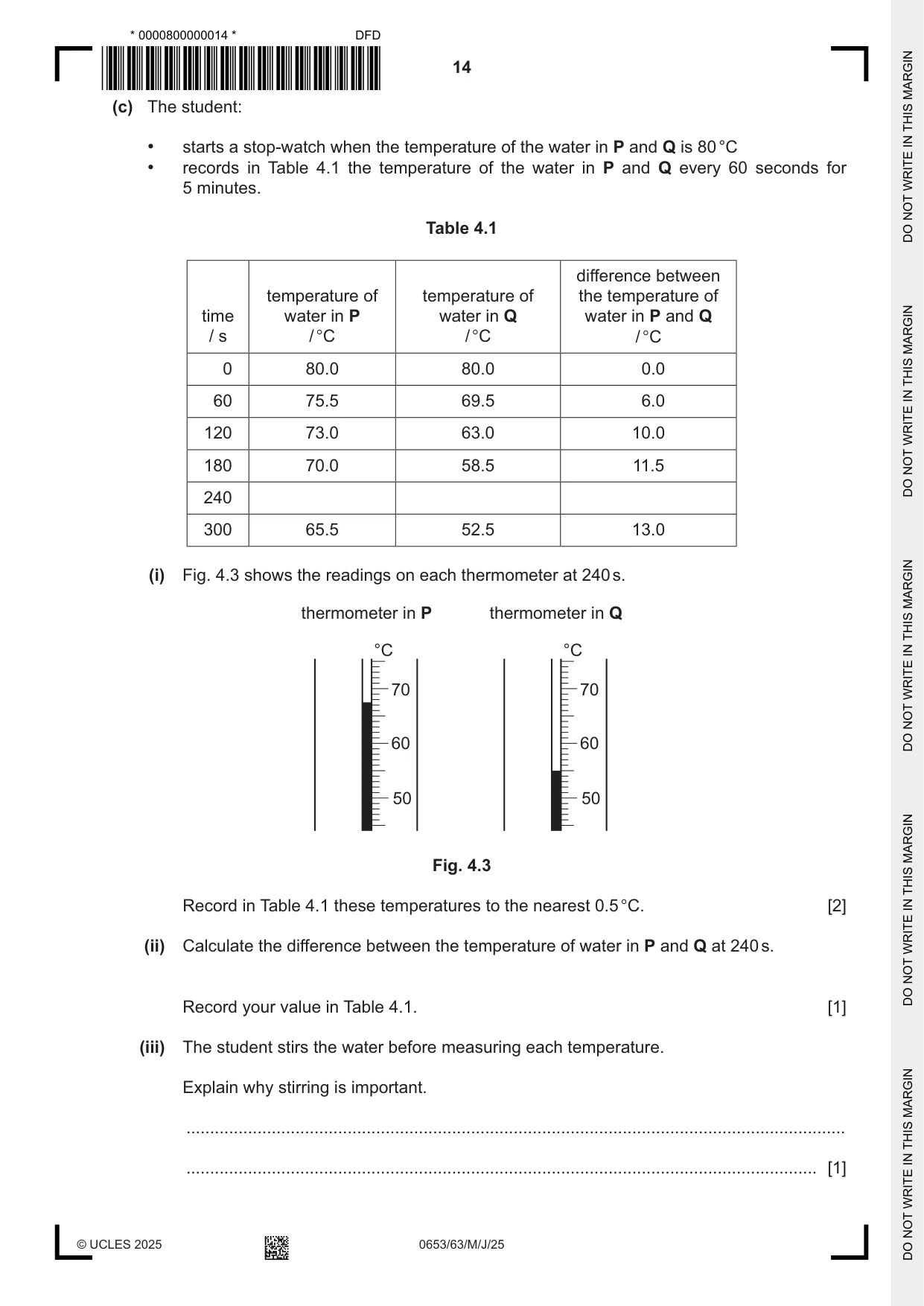 Cambridge IGCSE Science - Combined 0653 2025 May/June Paper 6 · Variant 3 question paper, page 14 of 16