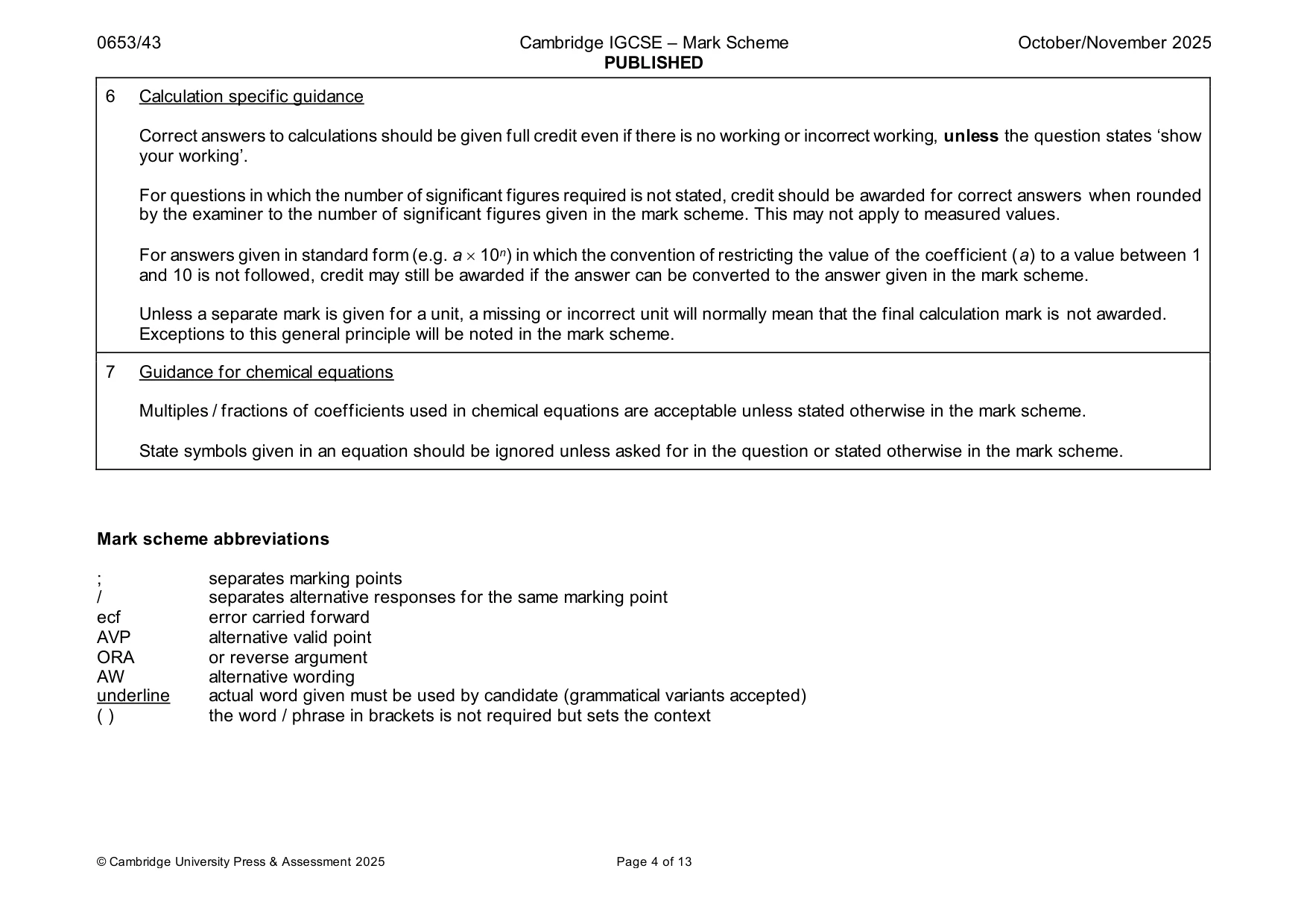 Mark scheme, page 4 of 13