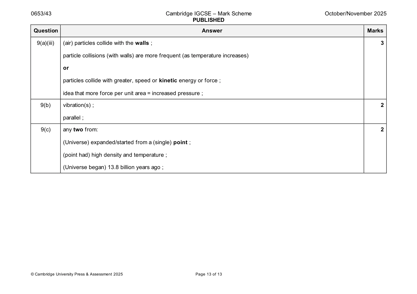 Mark scheme, page 13 of 13