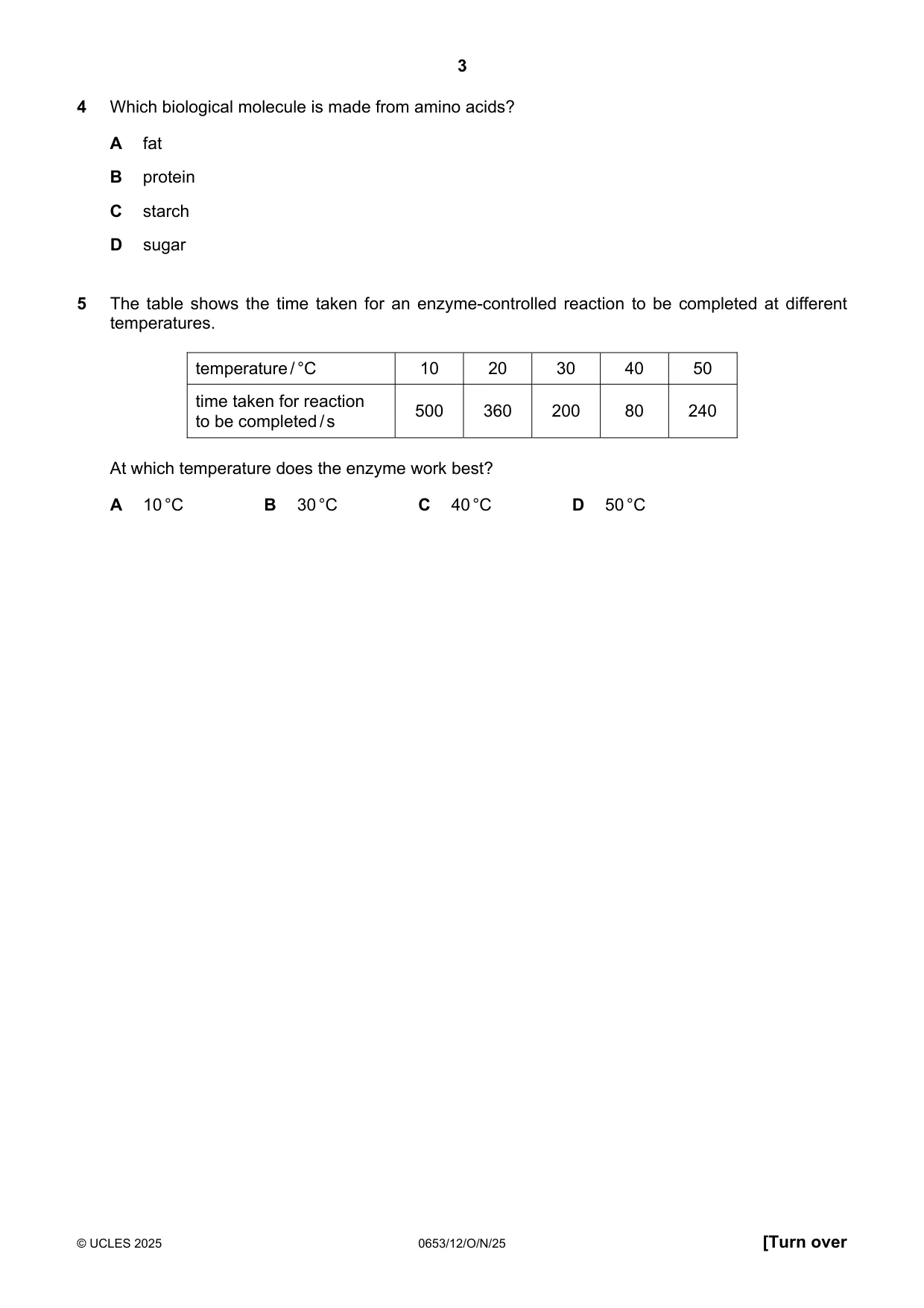 Cambridge IGCSE Science - Combined 0653 2025 Oct/Nov Paper 1 · Variant 2 question paper, page 3 of 16