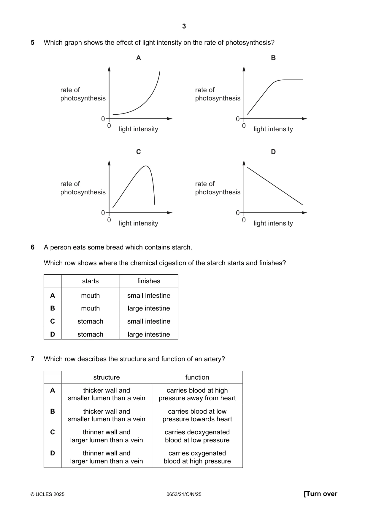 Cambridge IGCSE Science - Combined 0653 2025 Oct/Nov Paper 2 · Variant 1 question paper, page 3 of 16
