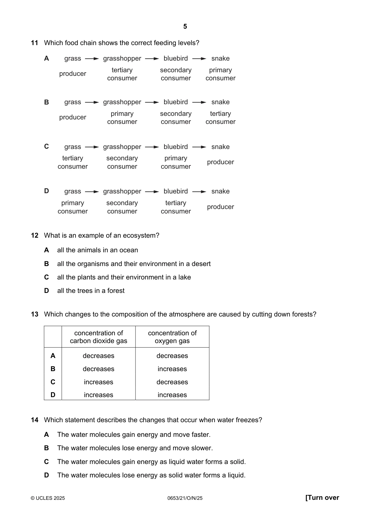 Cambridge IGCSE Science - Combined 0653 2025 Oct/Nov Paper 2 · Variant 1 question paper, page 5 of 16