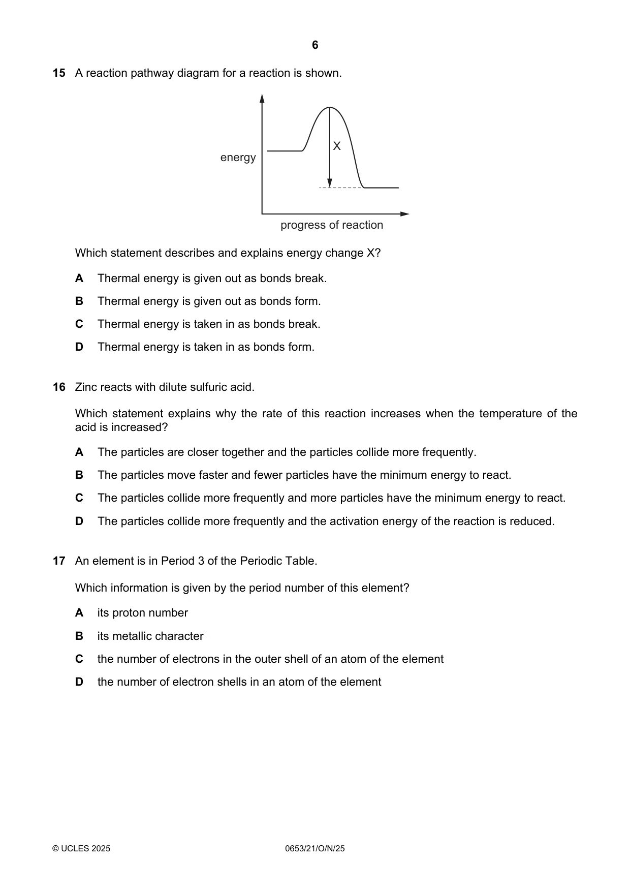 Cambridge IGCSE Science - Combined 0653 2025 Oct/Nov Paper 2 · Variant 1 question paper, page 6 of 16