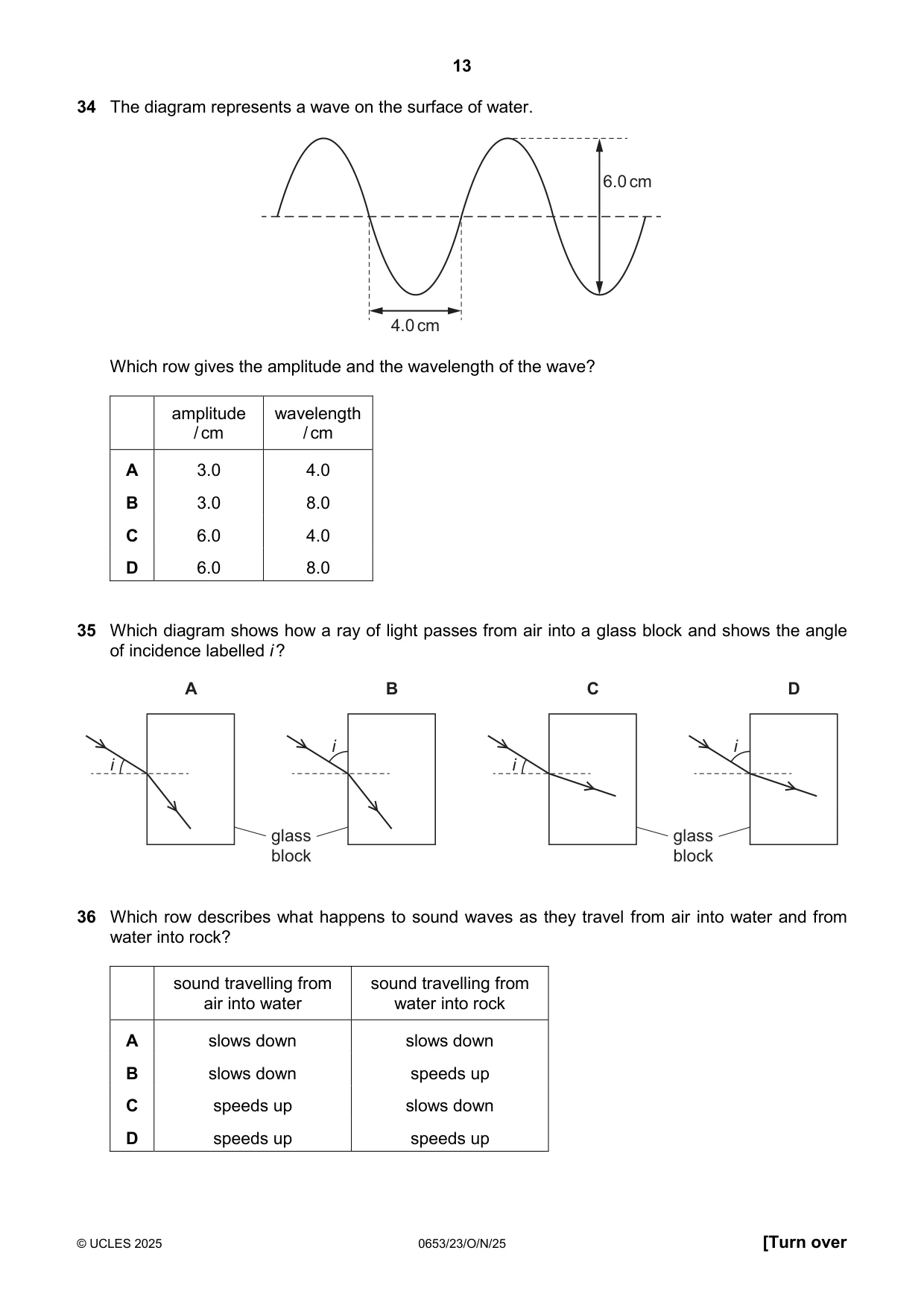 Cambridge IGCSE Science - Combined 0653 2025 Oct/Nov Paper 2 · Variant 3 question paper, page 13 of 16