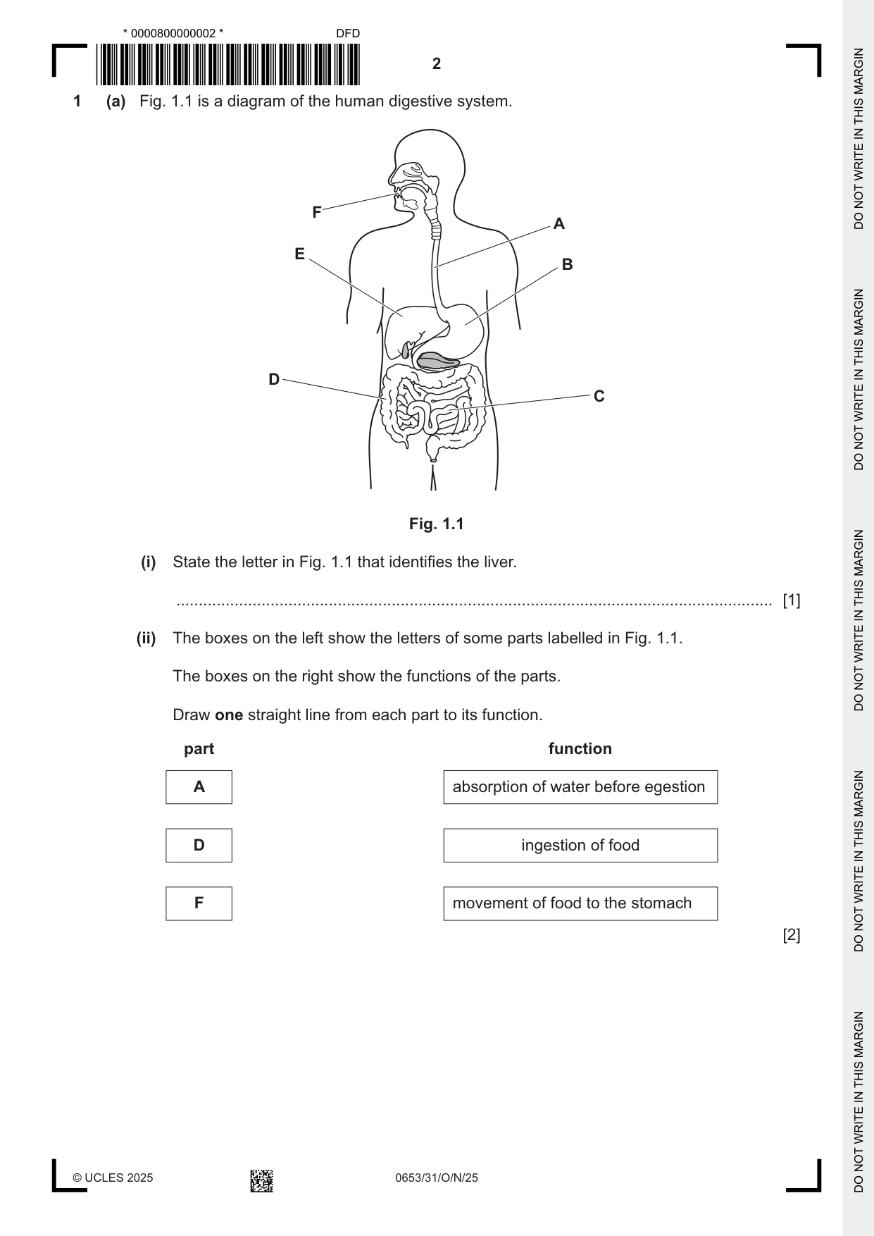 Cambridge IGCSE Science - Combined 0653 2025 Oct/Nov Paper 3 · Variant 1 question paper, page 2 of 20