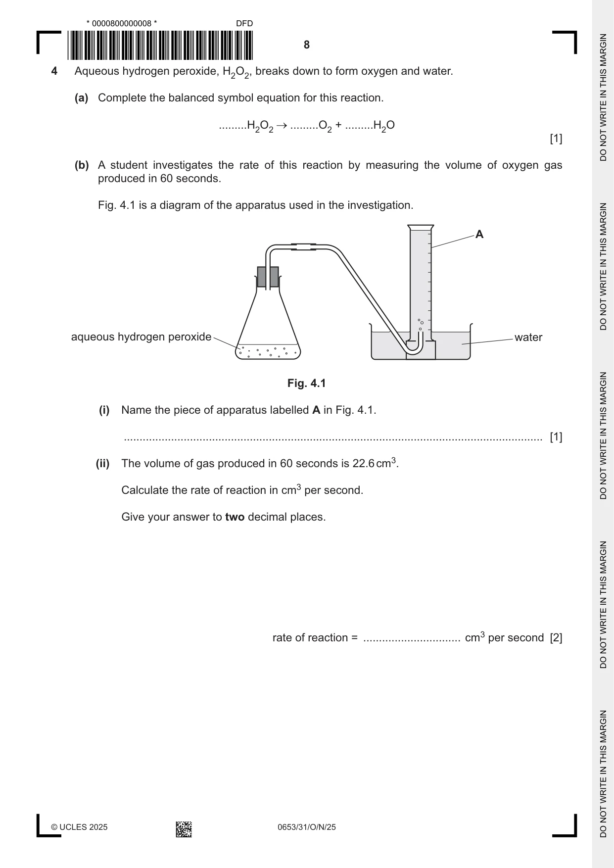 Cambridge IGCSE Science - Combined 0653 2025 Oct/Nov Paper 3 · Variant 1 question paper, page 8 of 20
