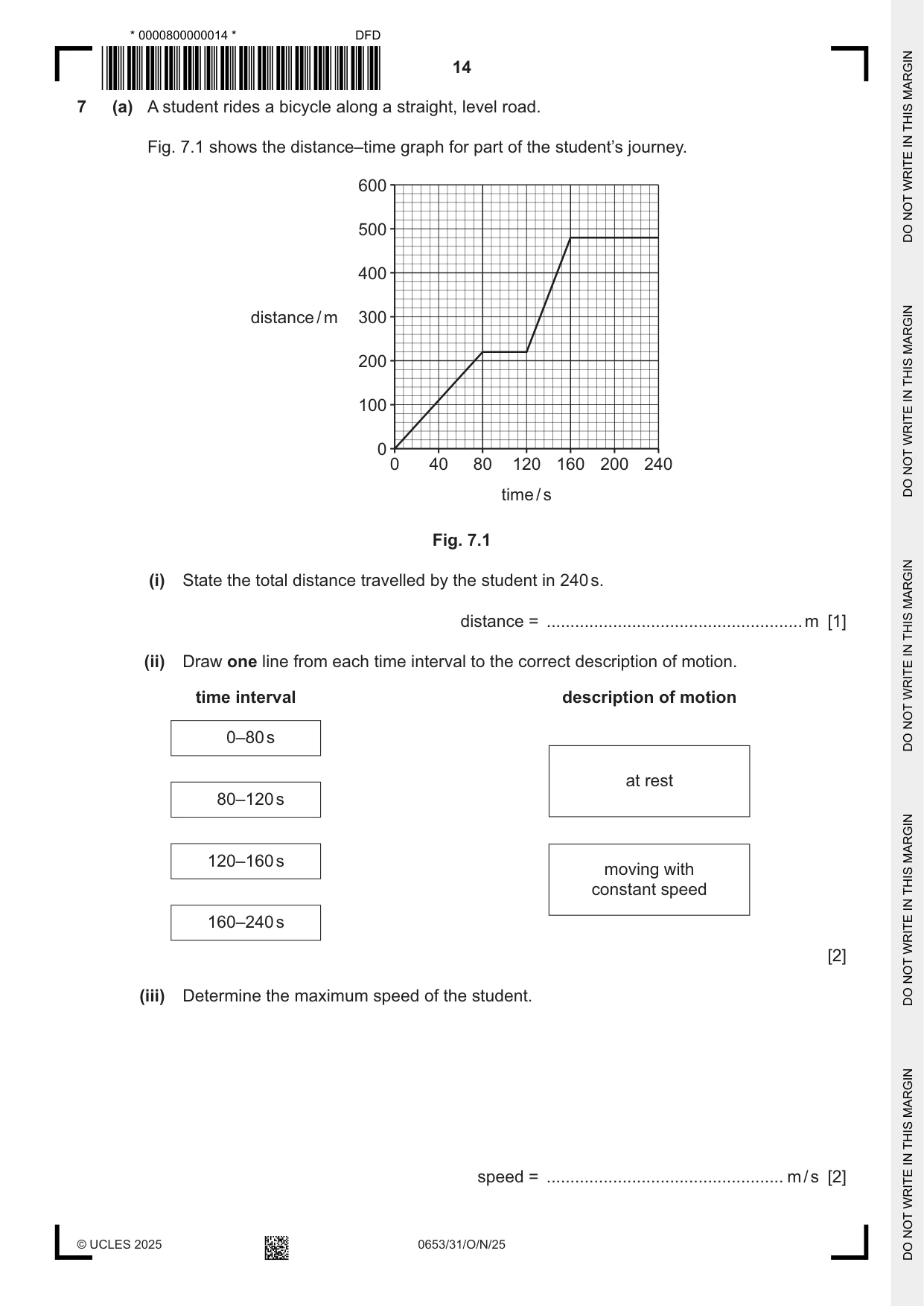 Cambridge IGCSE Science - Combined 0653 2025 Oct/Nov Paper 3 · Variant 1 question paper, page 14 of 20