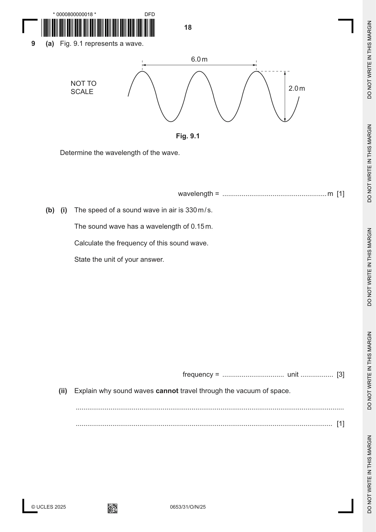 Cambridge IGCSE Science - Combined 0653 2025 Oct/Nov Paper 3 · Variant 1 question paper, page 18 of 20