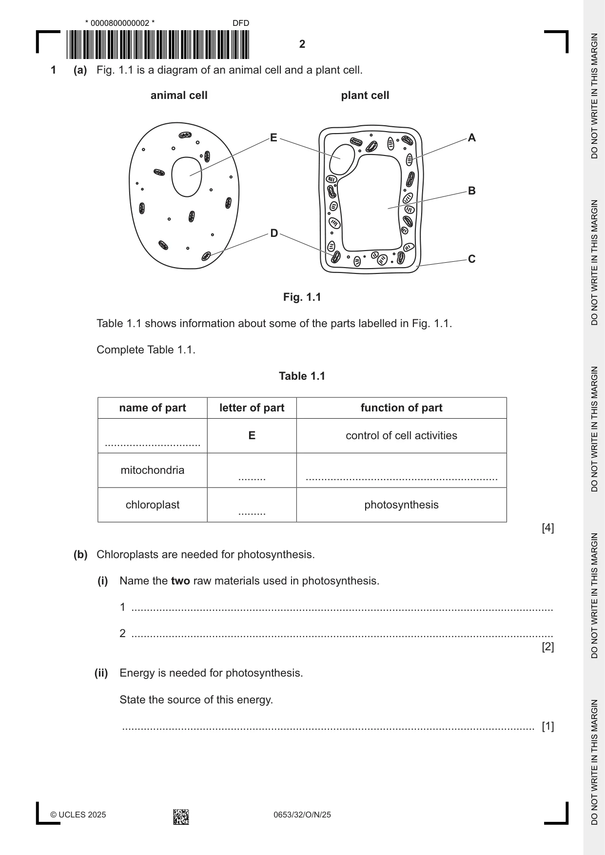 Cambridge IGCSE Science - Combined 0653 2025 Oct/Nov Paper 3 · Variant 2 question paper, page 2 of 20