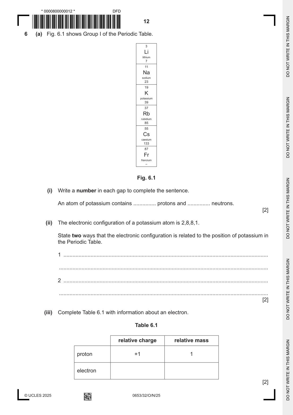 Cambridge IGCSE Science - Combined 0653 2025 Oct/Nov Paper 3 · Variant 2 question paper, page 12 of 20