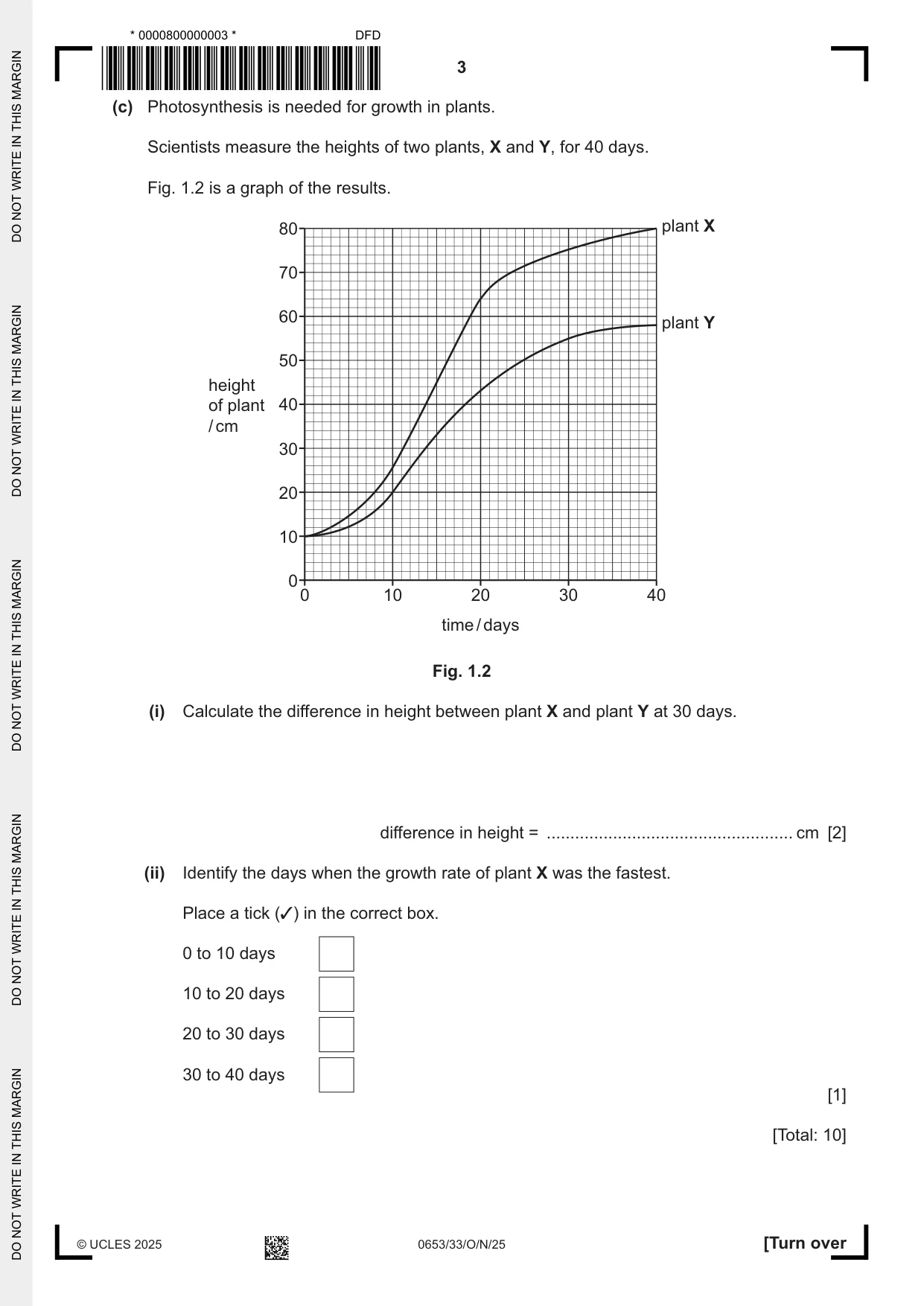 Cambridge IGCSE Science - Combined 0653 2025 Oct/Nov Paper 3 · Variant 3 question paper, page 3 of 20