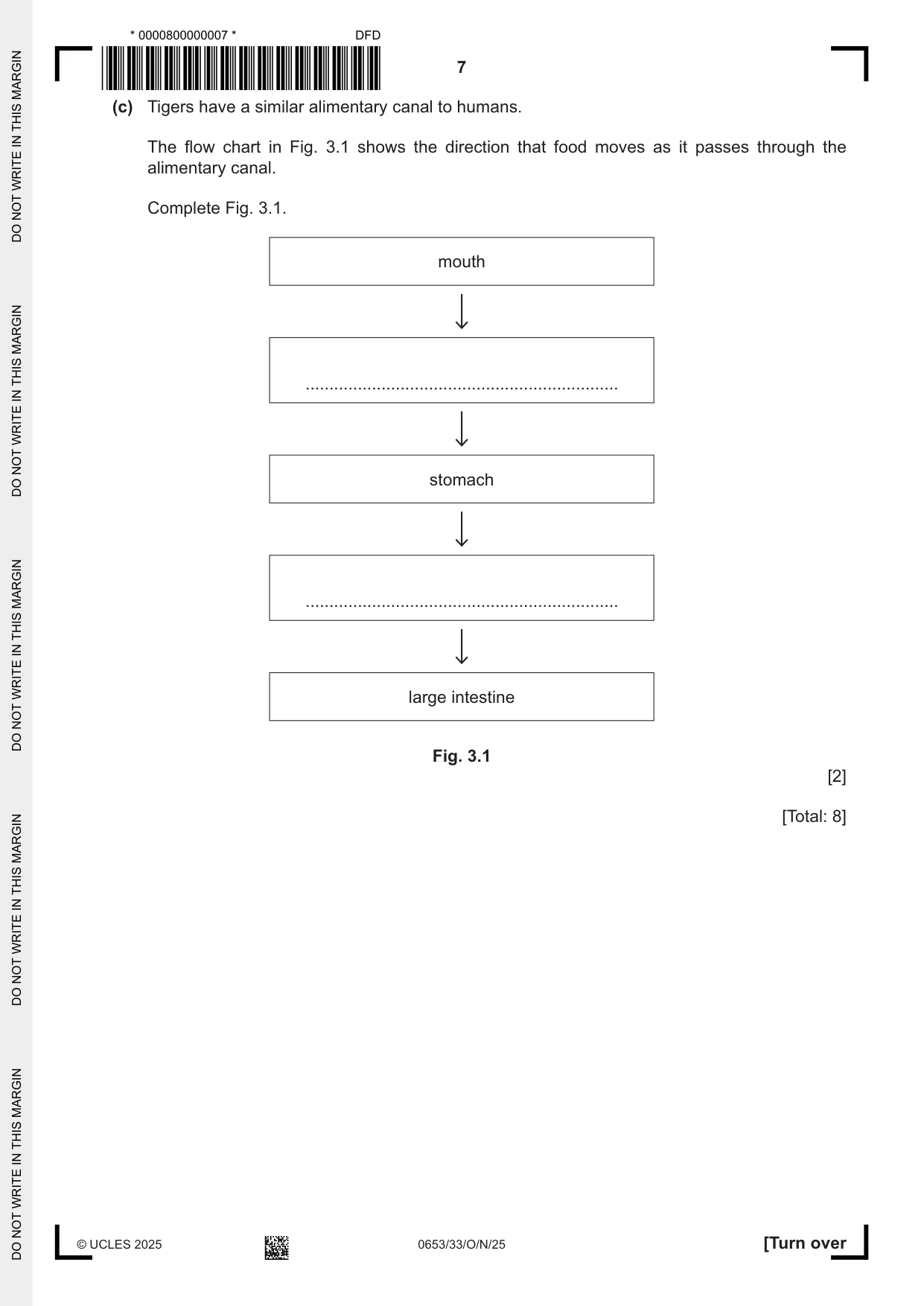 Cambridge IGCSE Science - Combined 0653 2025 Oct/Nov Paper 3 · Variant 3 question paper, page 7 of 20
