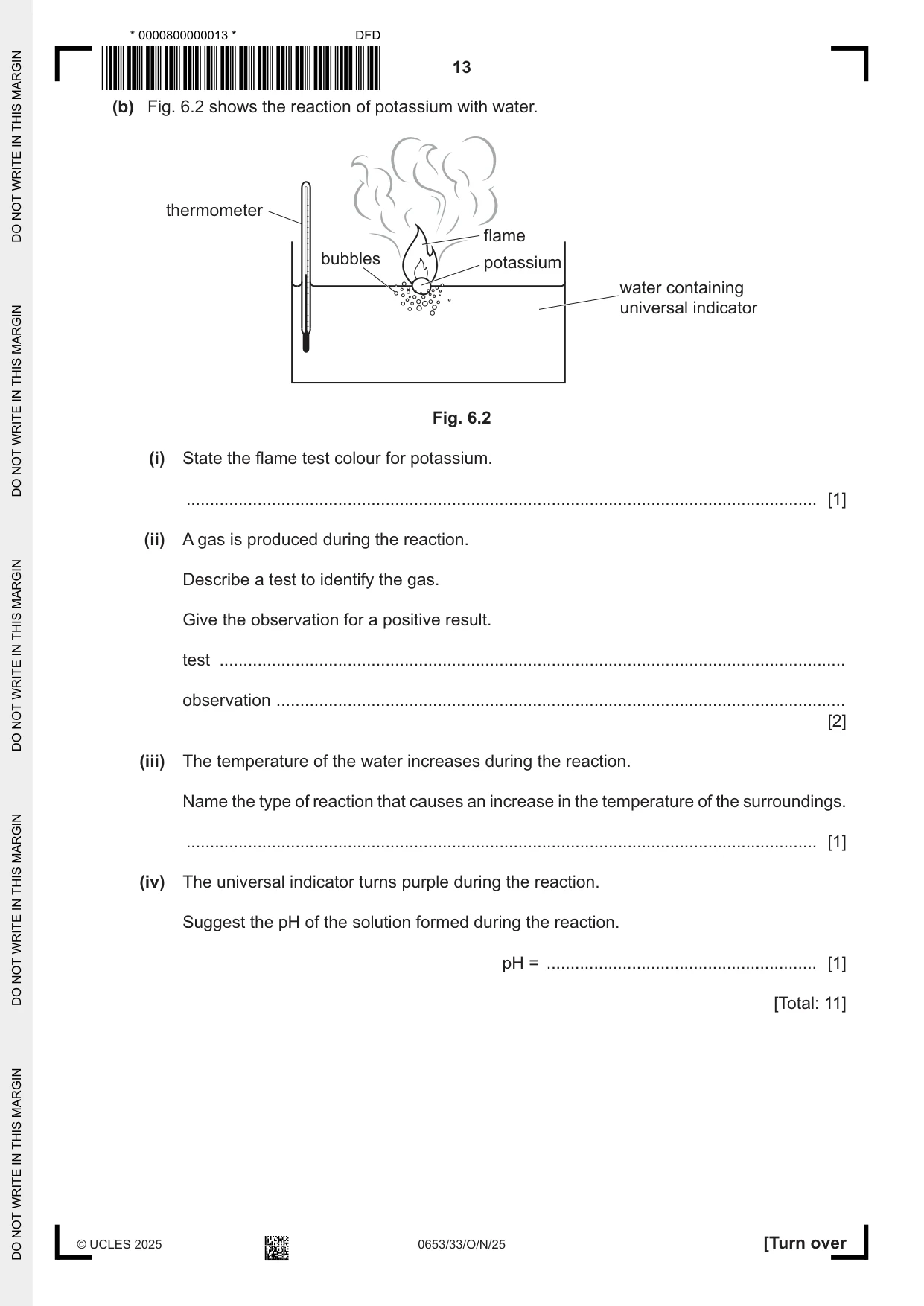 Cambridge IGCSE Science - Combined 0653 2025 Oct/Nov Paper 3 · Variant 3 question paper, page 13 of 20