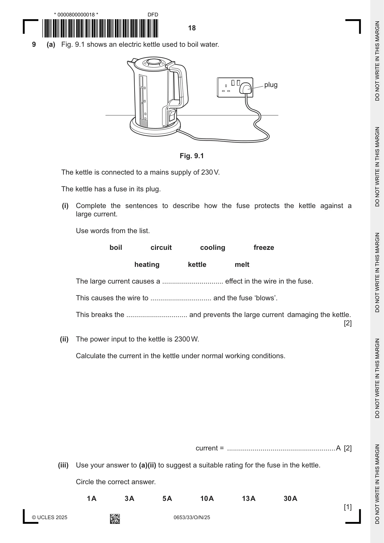 Cambridge IGCSE Science - Combined 0653 2025 Oct/Nov Paper 3 · Variant 3 question paper, page 18 of 20