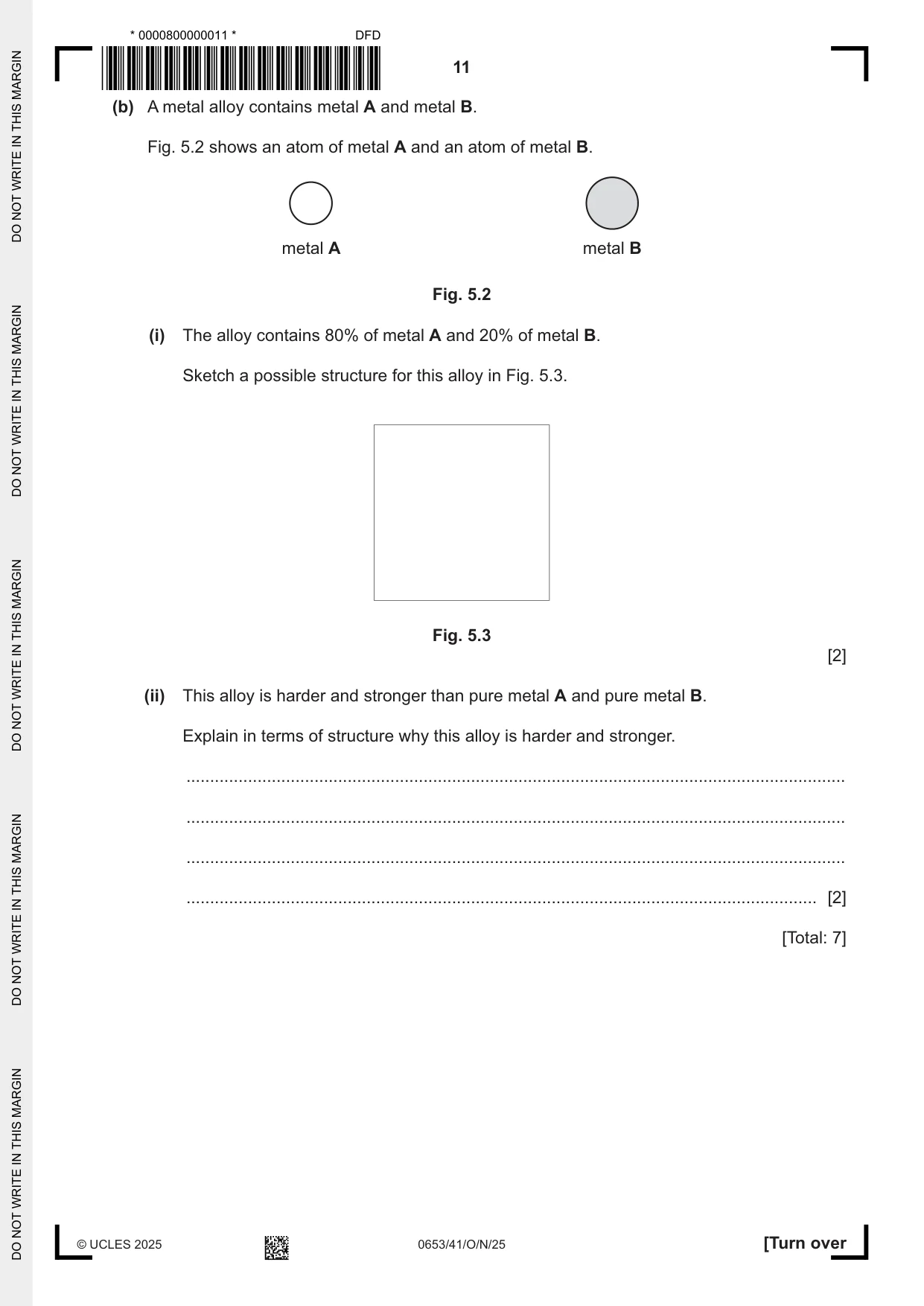 Cambridge IGCSE Science - Combined 0653 2025 Oct/Nov Paper 4 · Variant 1 question paper, page 11 of 20