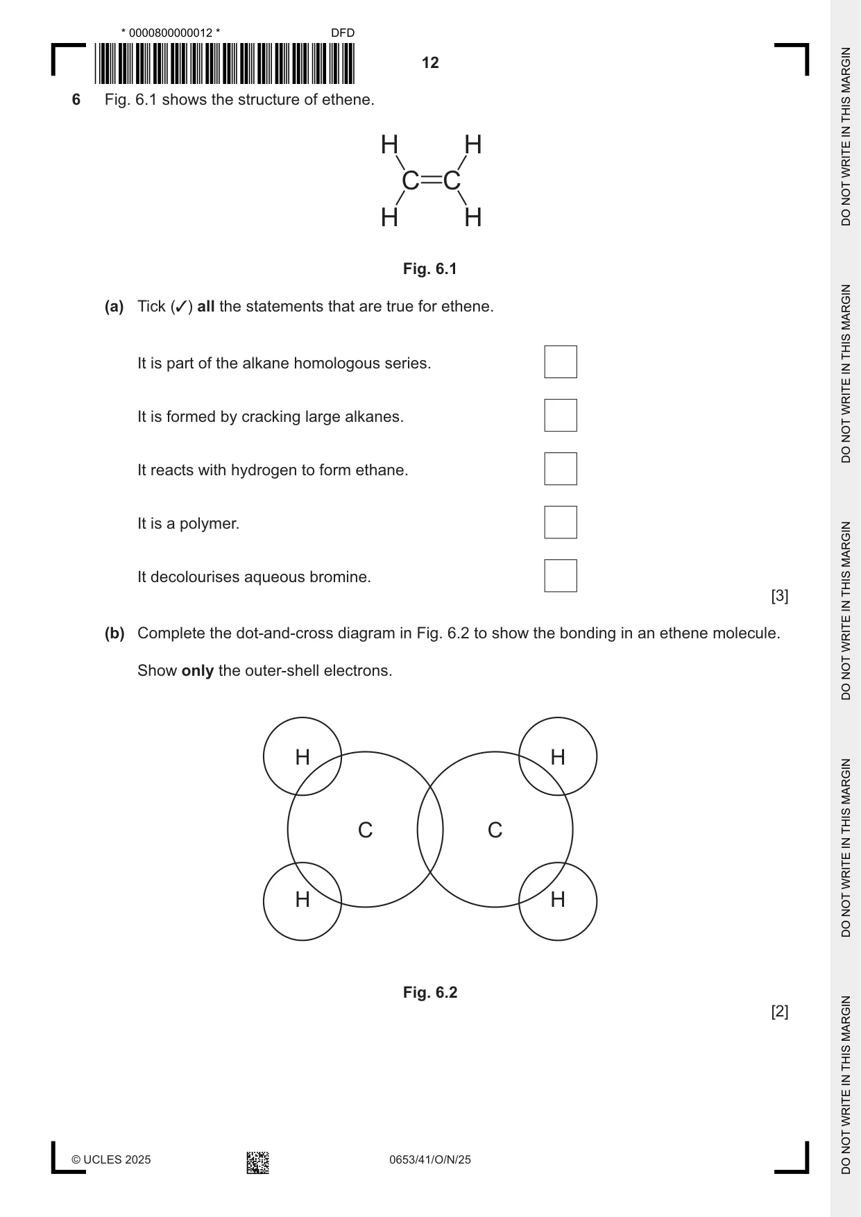 Cambridge IGCSE Science - Combined 0653 2025 Oct/Nov Paper 4 · Variant 1 question paper, page 12 of 20