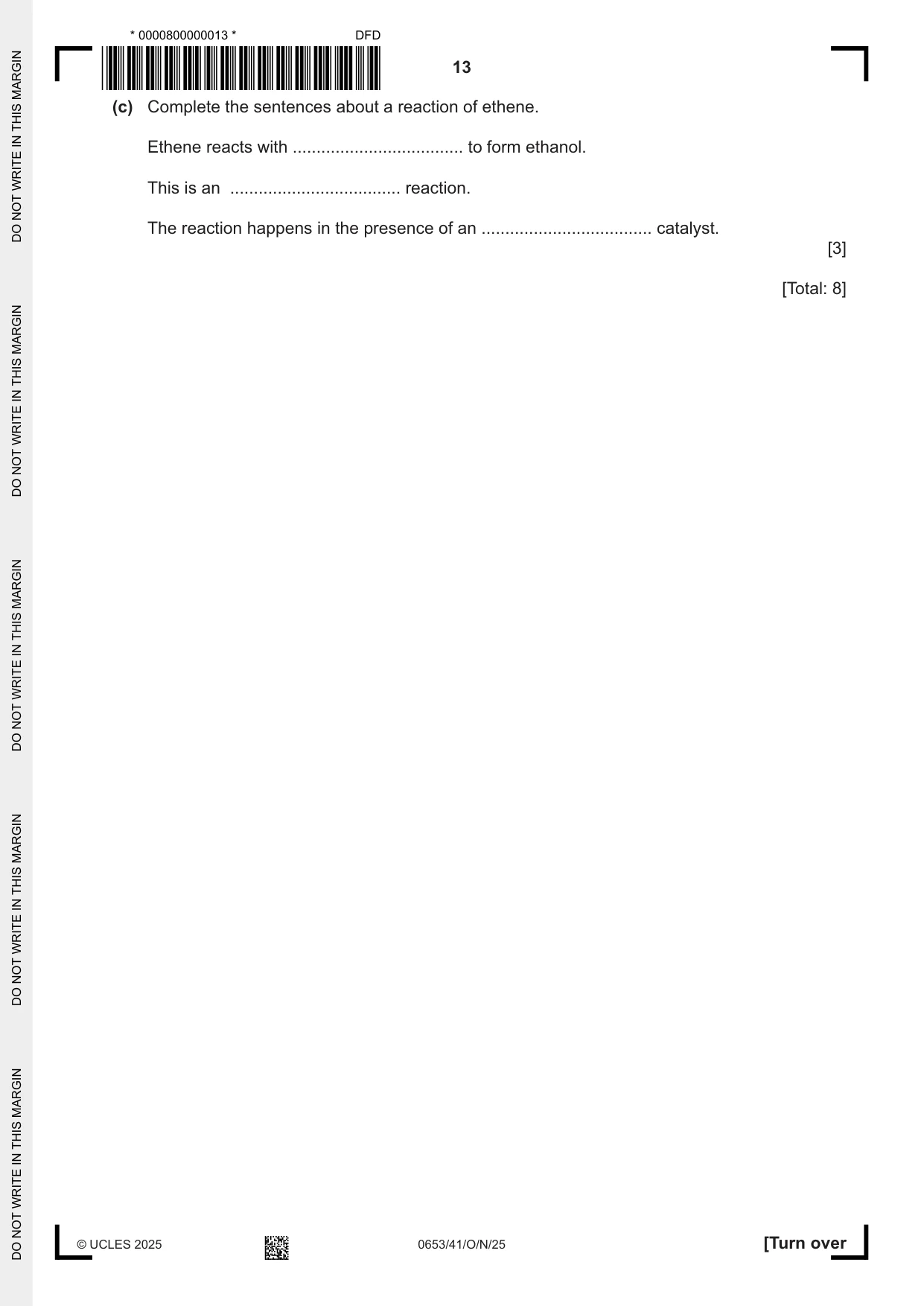 Cambridge IGCSE Science - Combined 0653 2025 Oct/Nov Paper 4 · Variant 1 question paper, page 13 of 20
