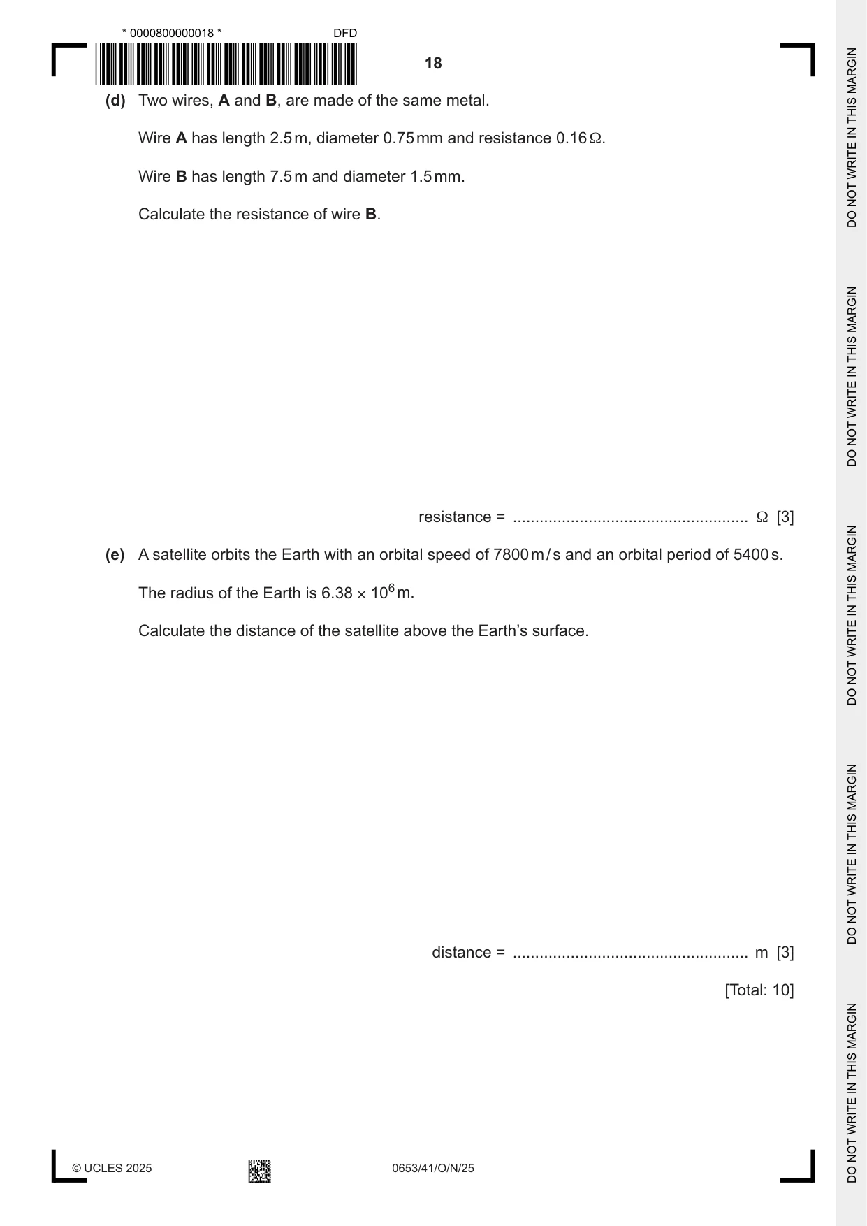 Cambridge IGCSE Science - Combined 0653 2025 Oct/Nov Paper 4 · Variant 1 question paper, page 18 of 20