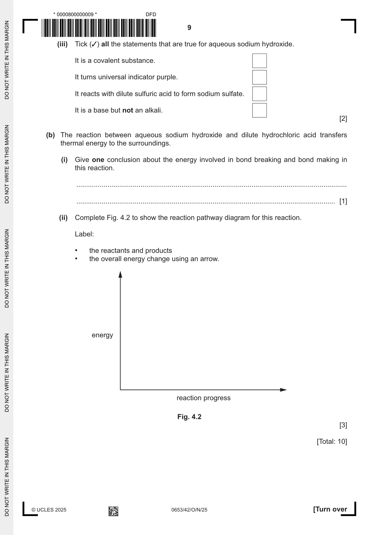 Cambridge IGCSE Science - Combined 0653 2025 Oct/Nov Paper 4 · Variant 2 question paper, page 9 of 20