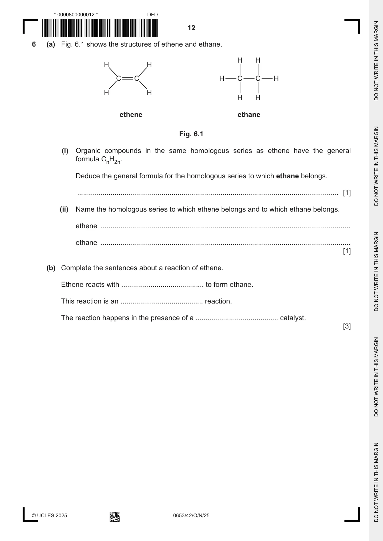 Cambridge IGCSE Science - Combined 0653 2025 Oct/Nov Paper 4 · Variant 2 question paper, page 12 of 20
