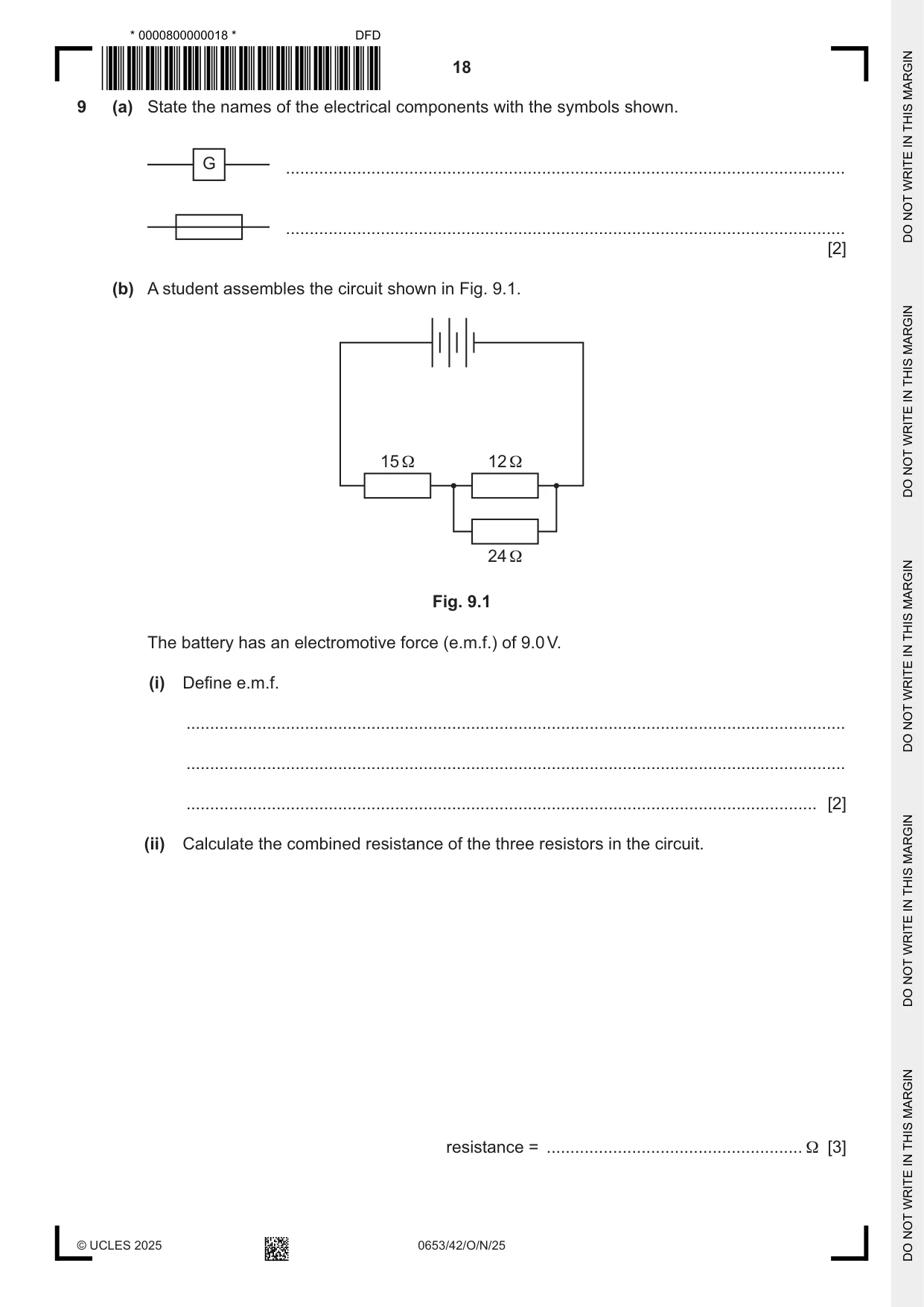 Cambridge IGCSE Science - Combined 0653 2025 Oct/Nov Paper 4 · Variant 2 question paper, page 18 of 20