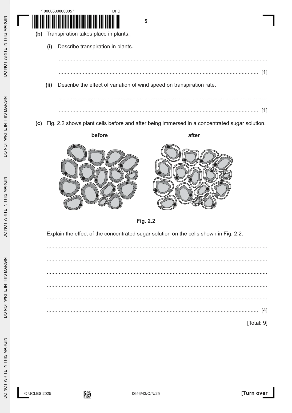 Cambridge IGCSE Science - Combined 0653 2025 Oct/Nov Paper 4 · Variant 3 question paper, page 5 of 20
