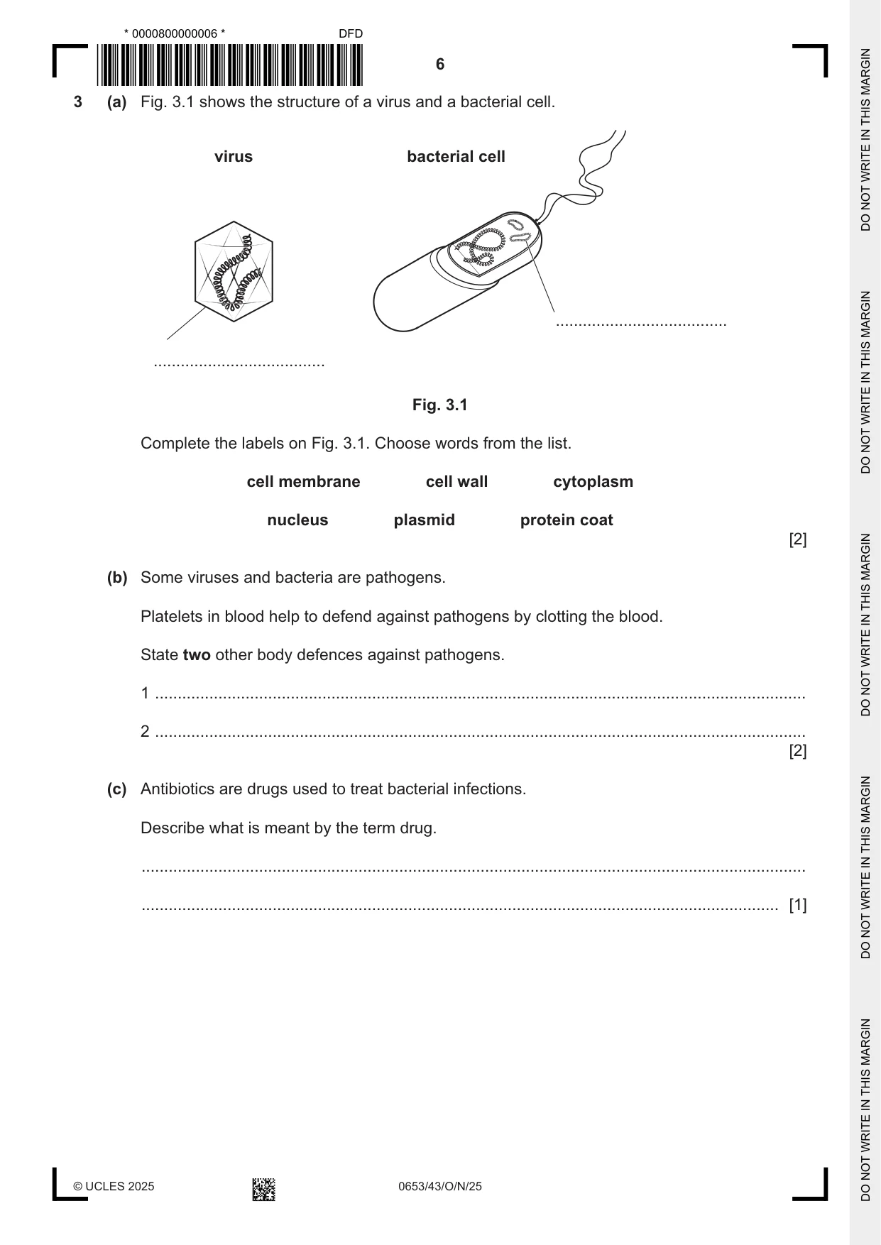 Cambridge IGCSE Science - Combined 0653 2025 Oct/Nov Paper 4 · Variant 3 question paper, page 6 of 20