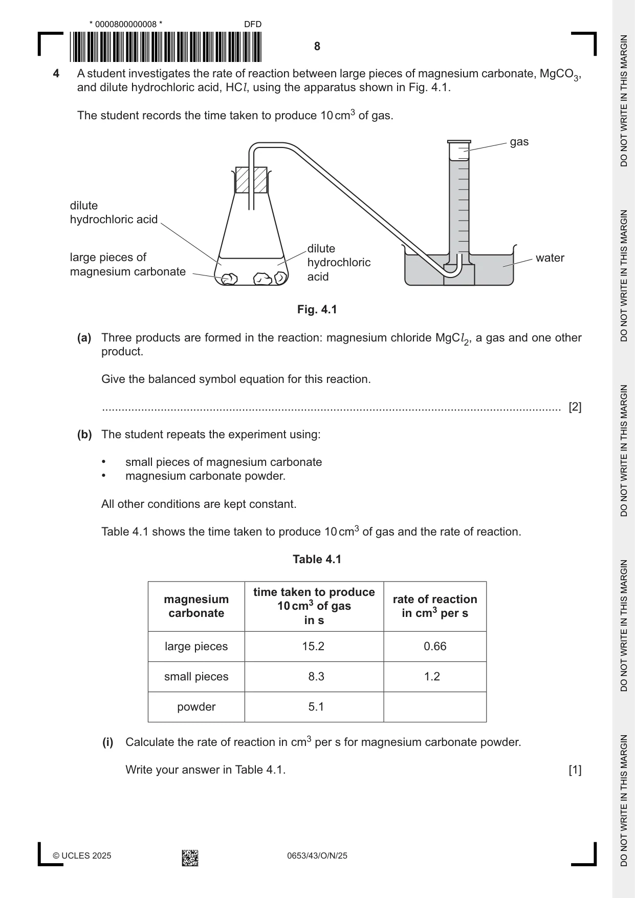 Cambridge IGCSE Science - Combined 0653 2025 Oct/Nov Paper 4 · Variant 3 question paper, page 8 of 20