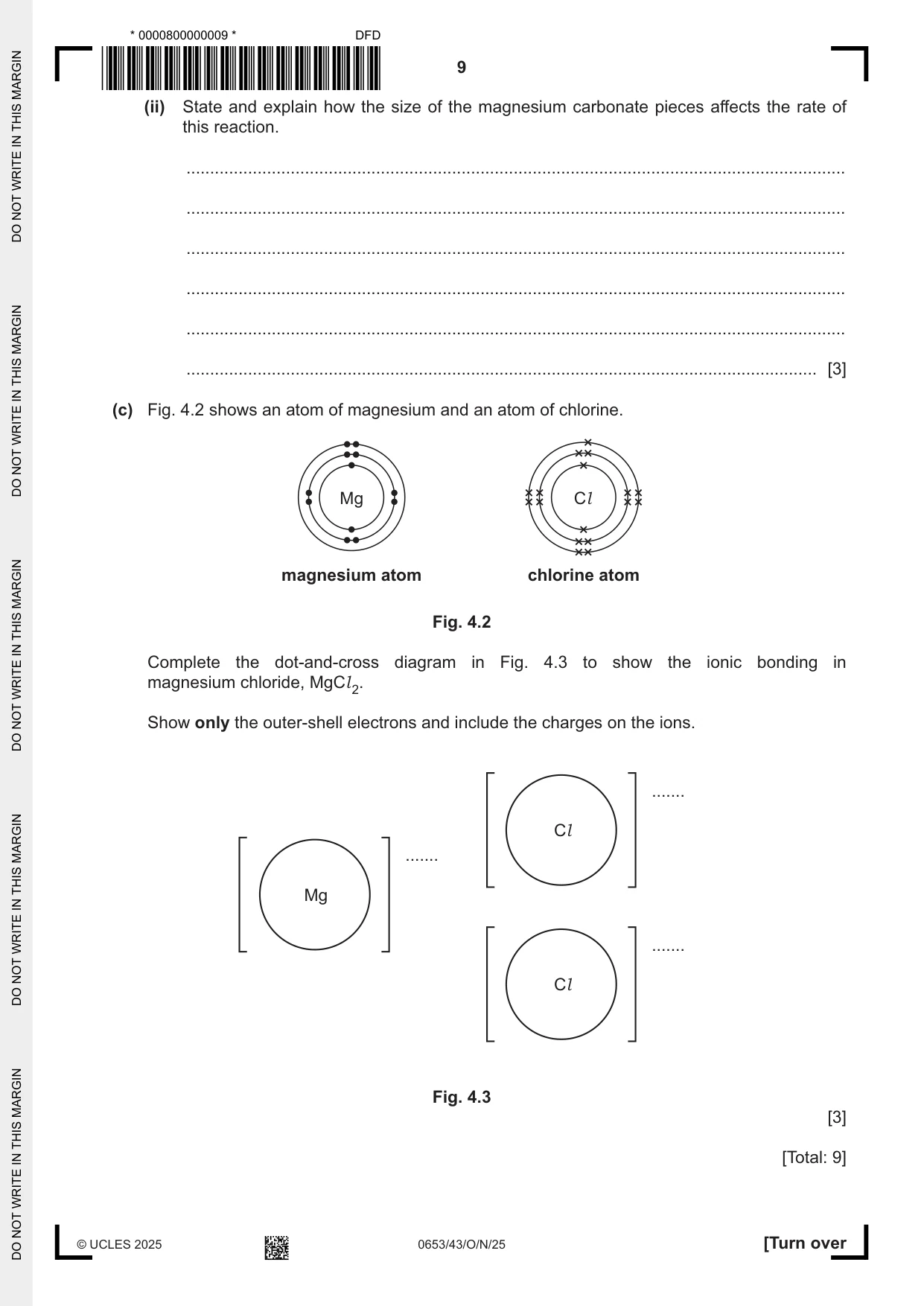 Cambridge IGCSE Science - Combined 0653 2025 Oct/Nov Paper 4 · Variant 3 question paper, page 9 of 20
