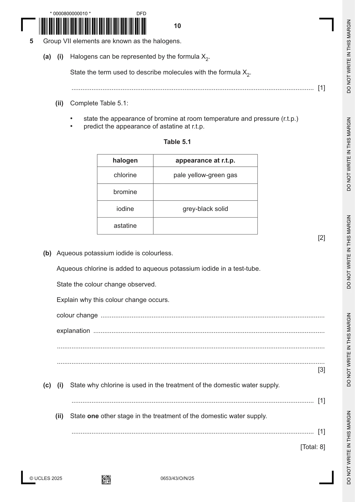 Cambridge IGCSE Science - Combined 0653 2025 Oct/Nov Paper 4 · Variant 3 question paper, page 10 of 20