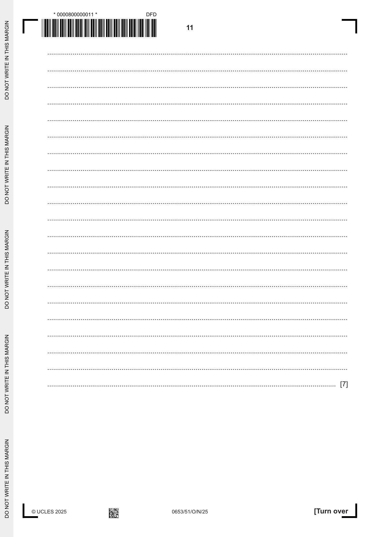 Cambridge IGCSE Science - Combined 0653 2025 Oct/Nov Paper 5 · Variant 1 question paper, page 11 of 16
