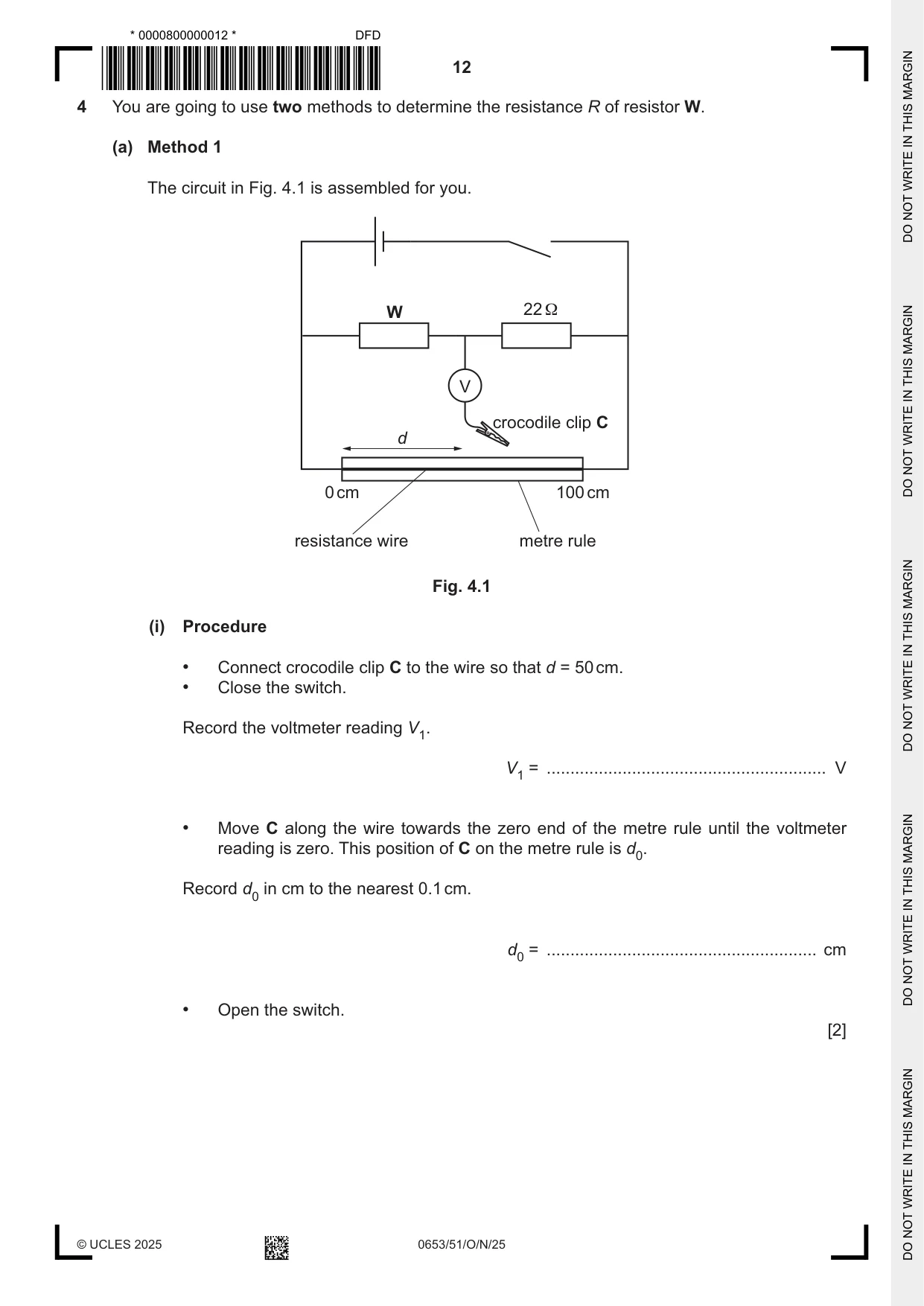 Cambridge IGCSE Science - Combined 0653 2025 Oct/Nov Paper 5 · Variant 1 question paper, page 12 of 16