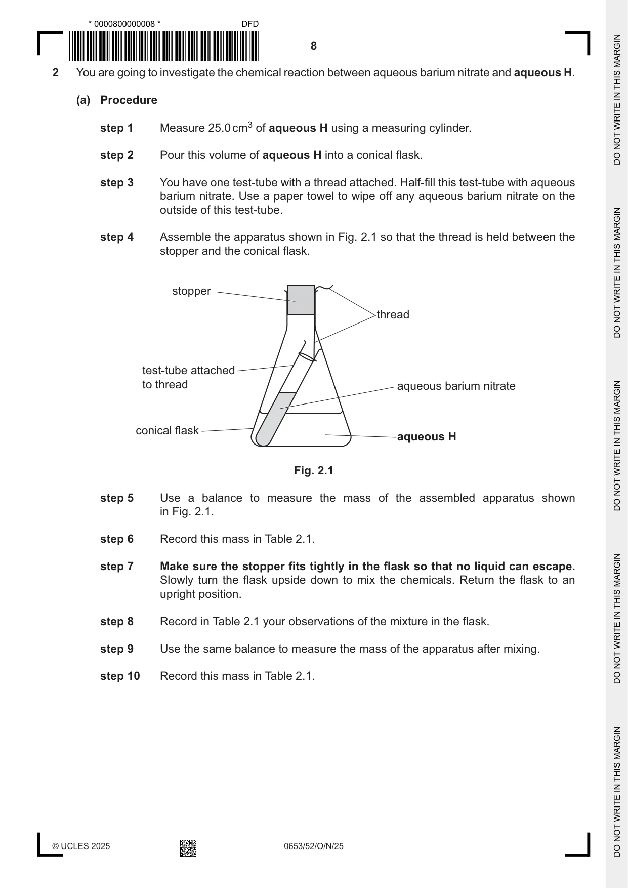 Cambridge IGCSE Science - Combined 0653 2025 Oct/Nov Paper 5 · Variant 2 question paper, page 8 of 16