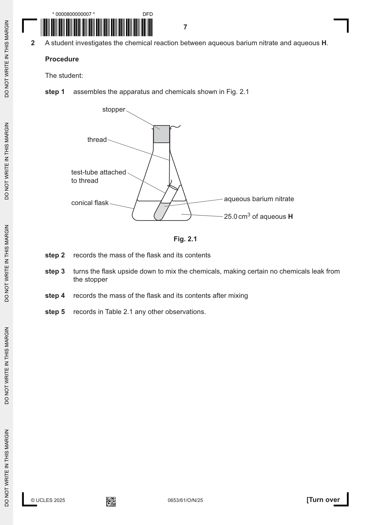 Cambridge IGCSE Science - Combined 0653 2025 Oct/Nov Paper 6 · Variant 1 question paper, page 7 of 16