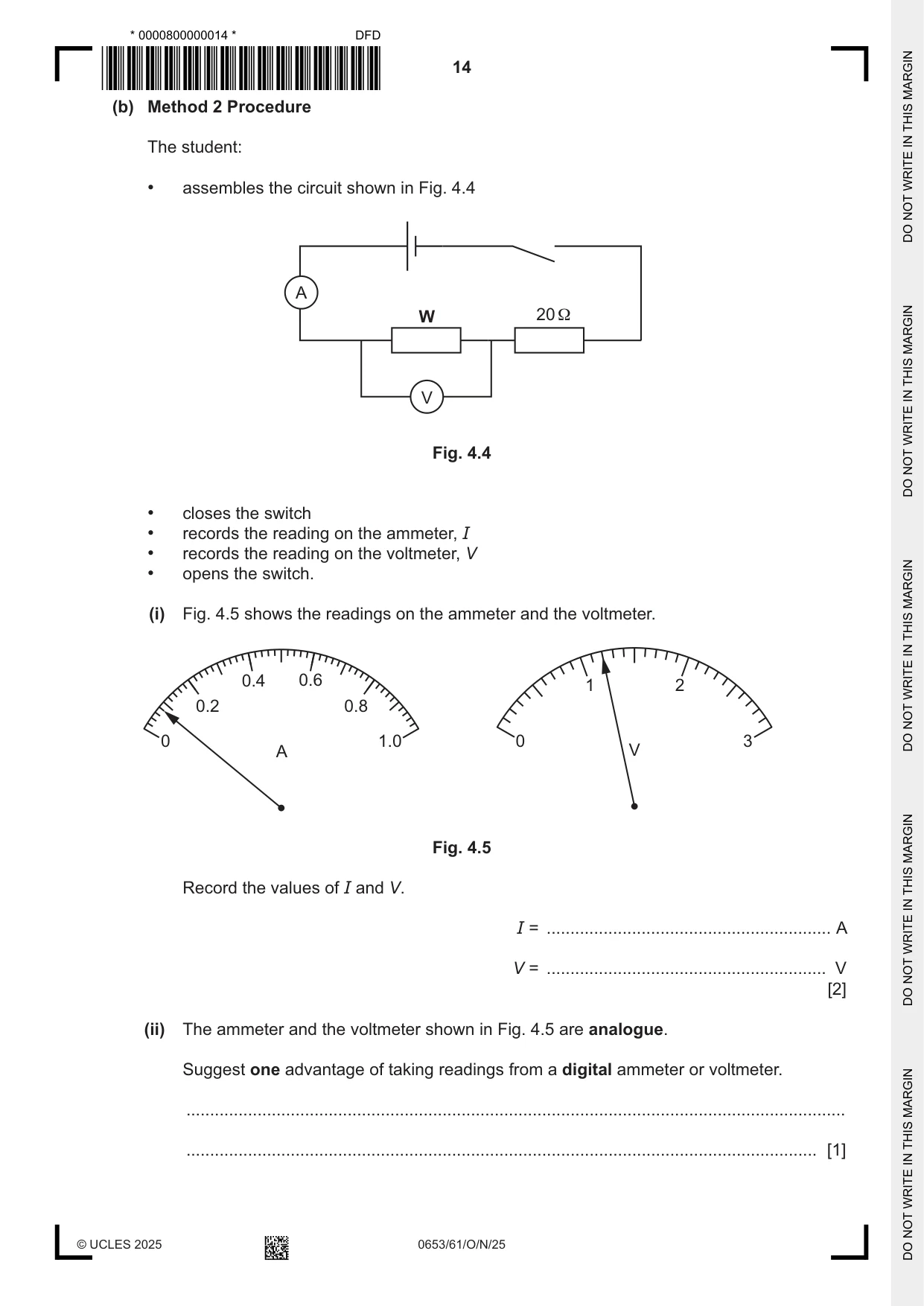 Cambridge IGCSE Science - Combined 0653 2025 Oct/Nov Paper 6 · Variant 1 question paper, page 14 of 16