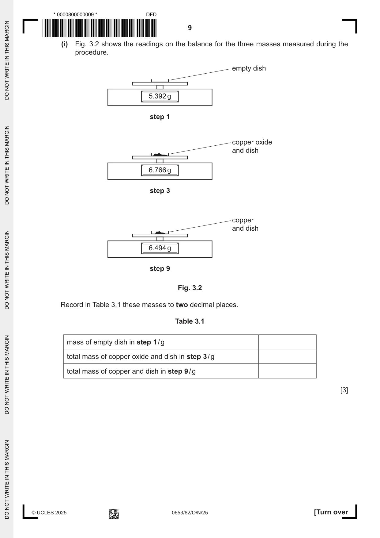 Cambridge IGCSE Science - Combined 0653 2025 Oct/Nov Paper 6 · Variant 2 question paper, page 9 of 16