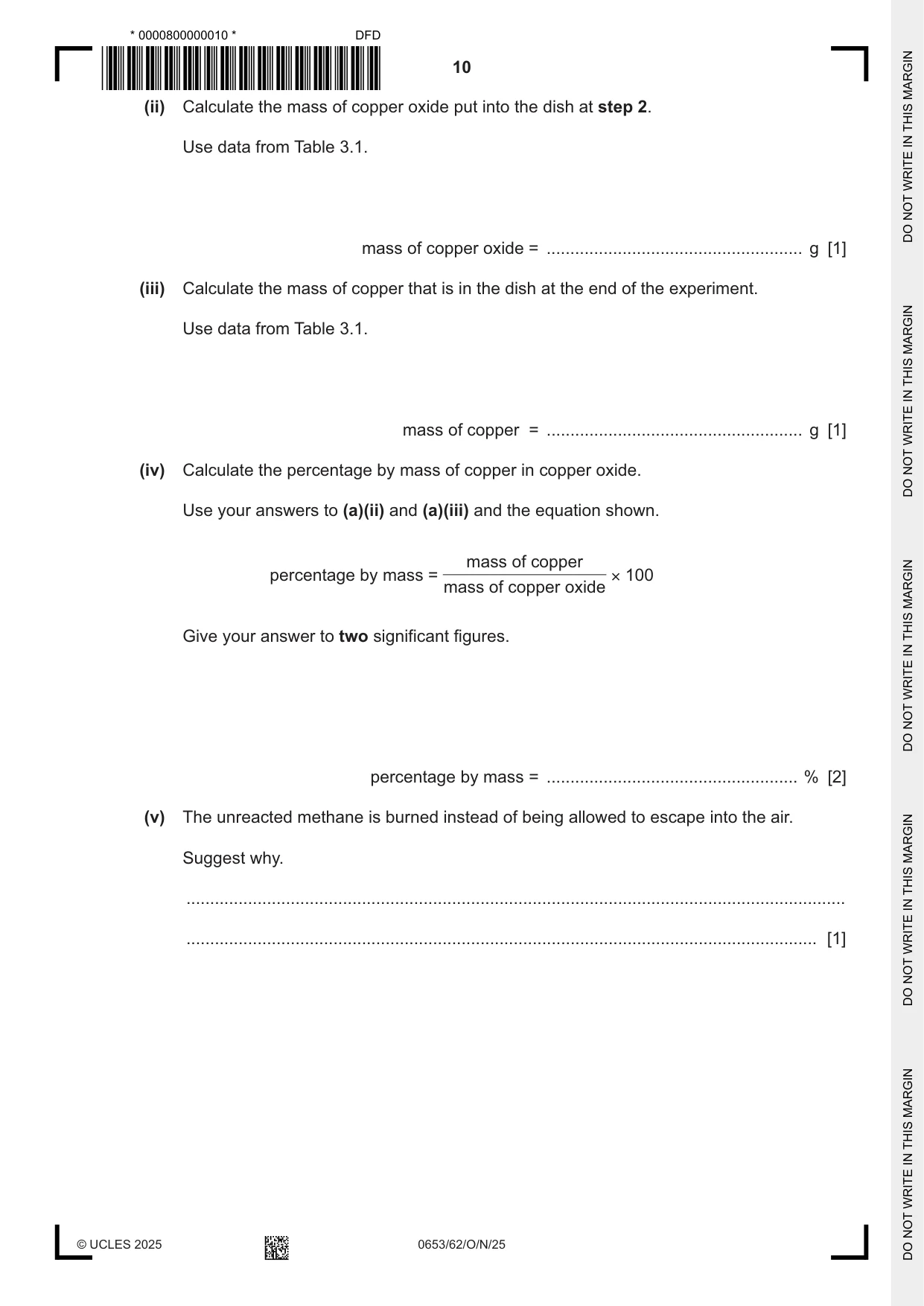 Cambridge IGCSE Science - Combined 0653 2025 Oct/Nov Paper 6 · Variant 2 question paper, page 10 of 16