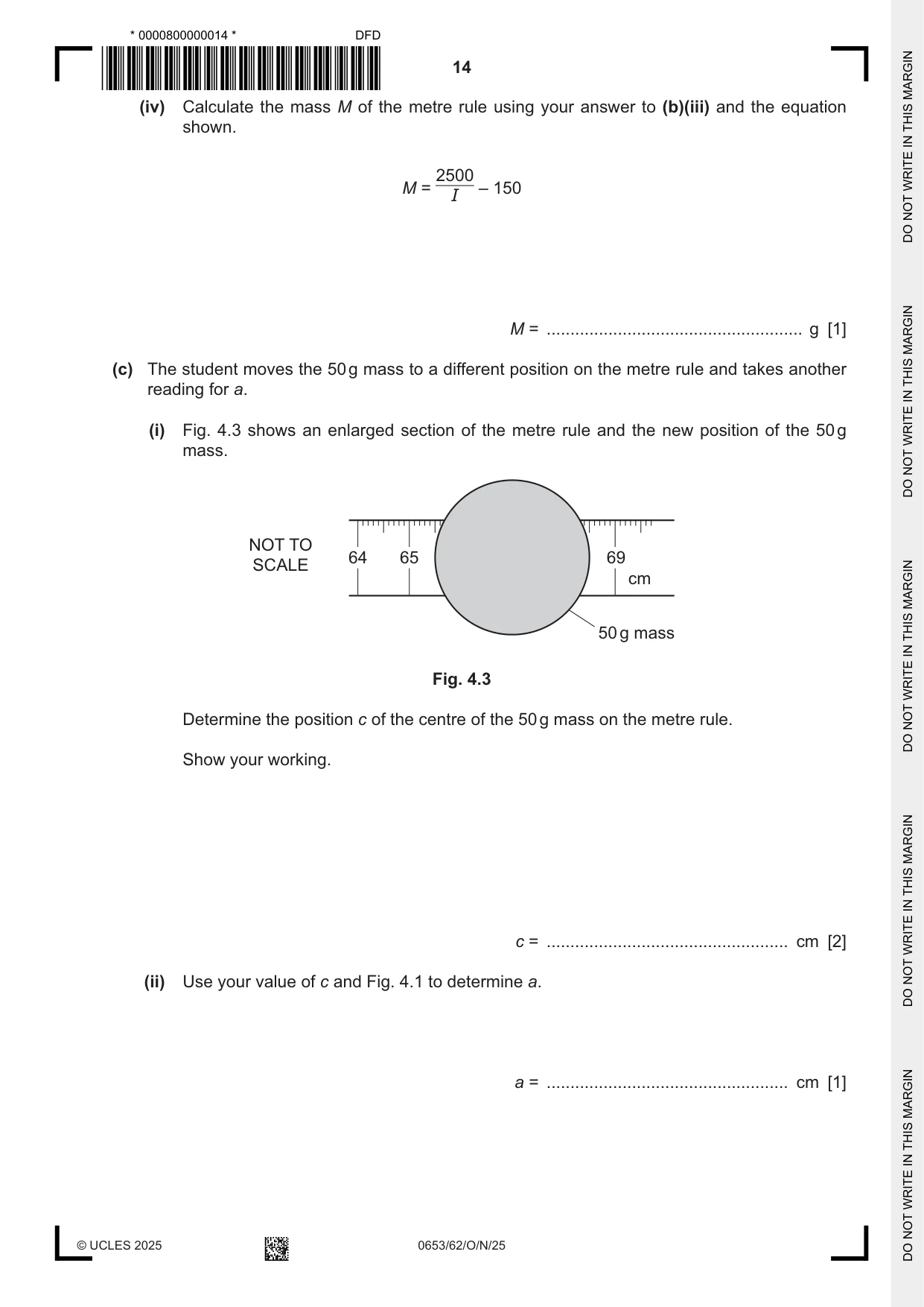 Cambridge IGCSE Science - Combined 0653 2025 Oct/Nov Paper 6 · Variant 2 question paper, page 14 of 16
