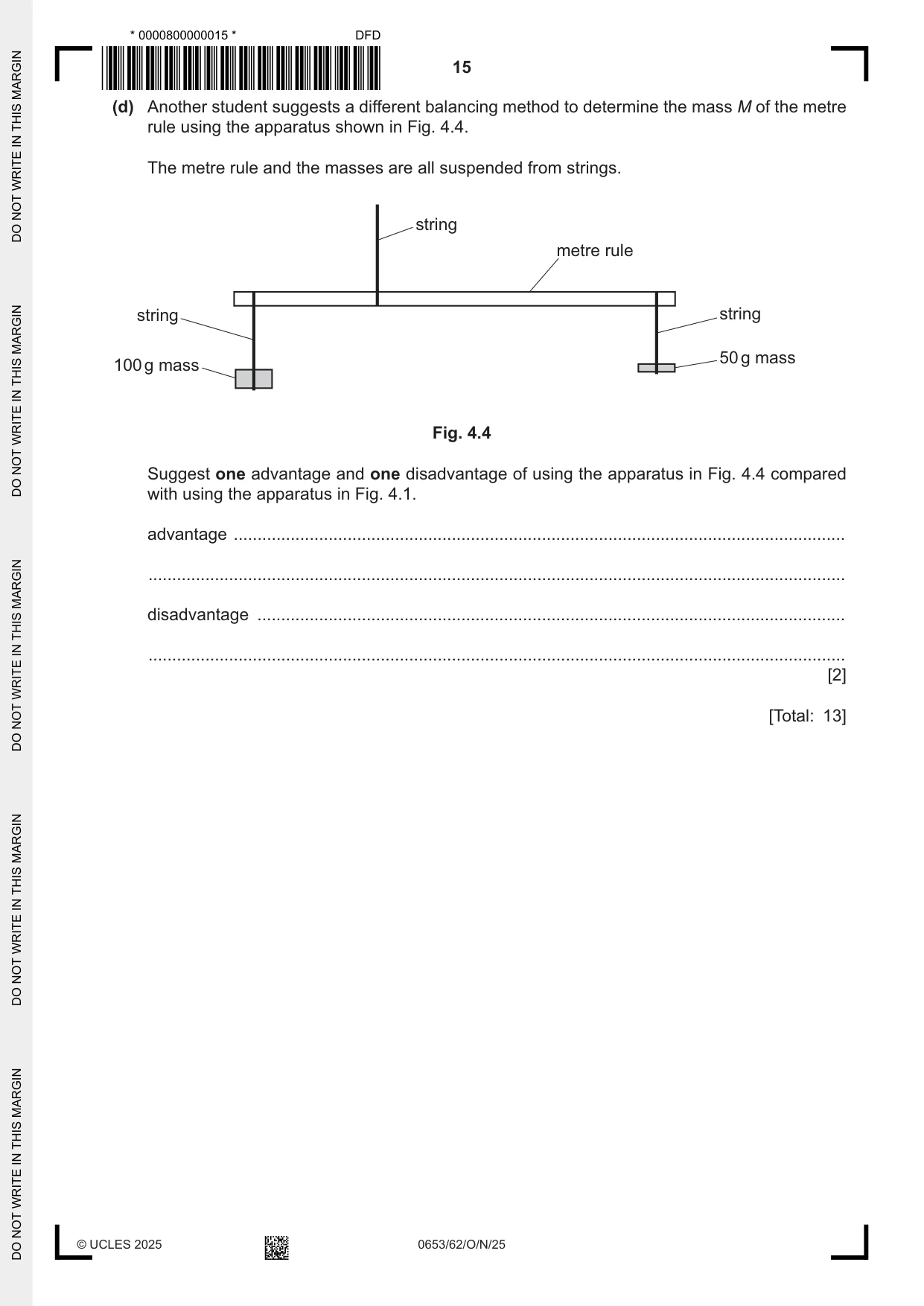 Cambridge IGCSE Science - Combined 0653 2025 Oct/Nov Paper 6 · Variant 2 question paper, page 15 of 16