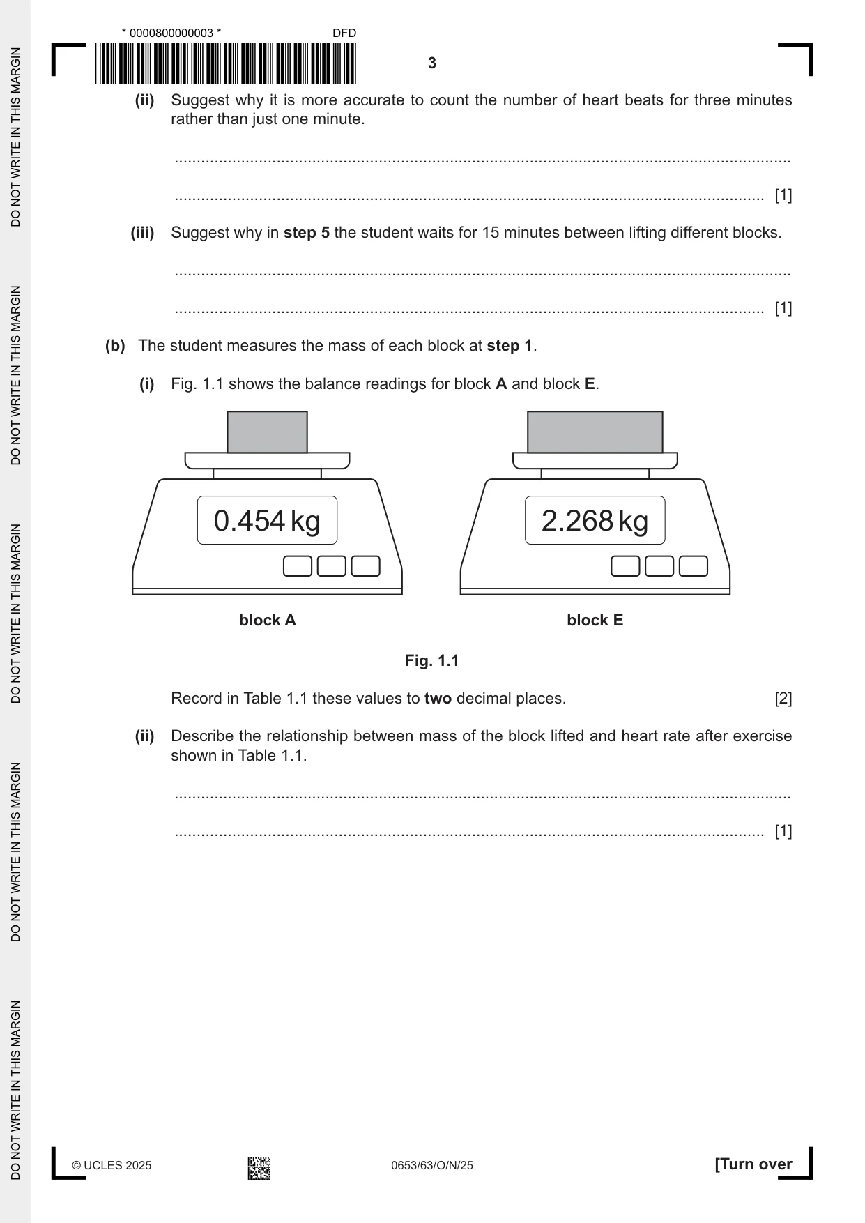 Cambridge IGCSE Science - Combined 0653 2025 Oct/Nov Paper 6 · Variant 3 question paper, page 3 of 20