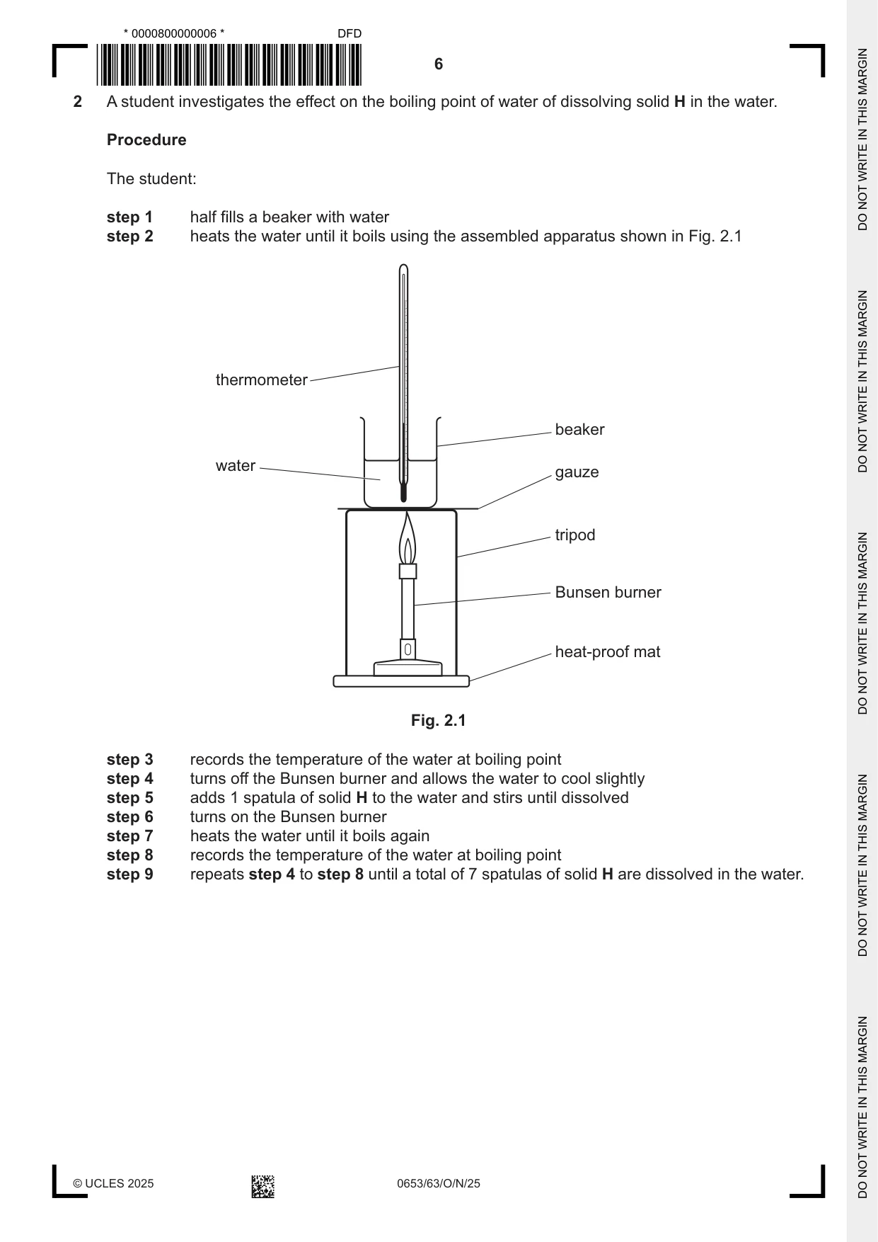 Cambridge IGCSE Science - Combined 0653 2025 Oct/Nov Paper 6 · Variant 3 question paper, page 6 of 20