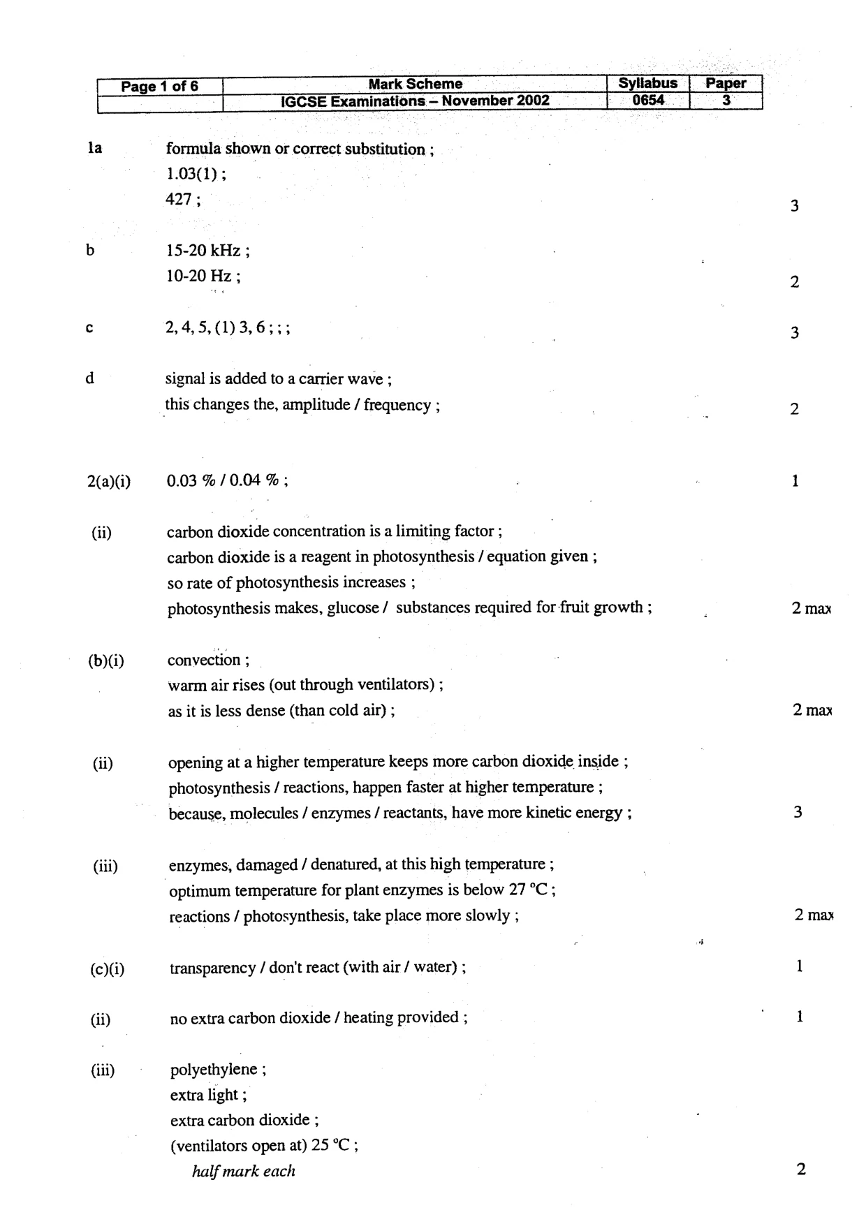 Mark scheme, page 2 of 7