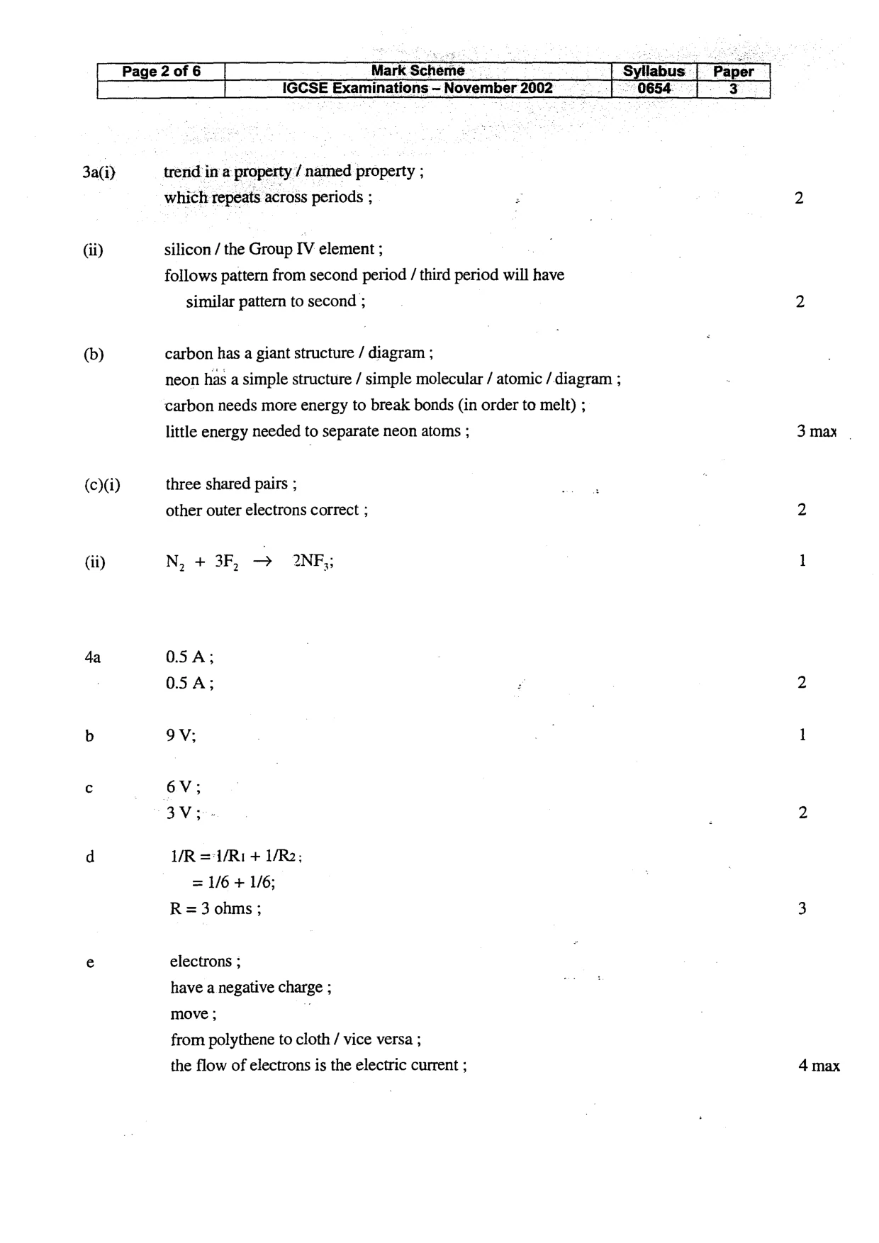 Mark scheme, page 3 of 7