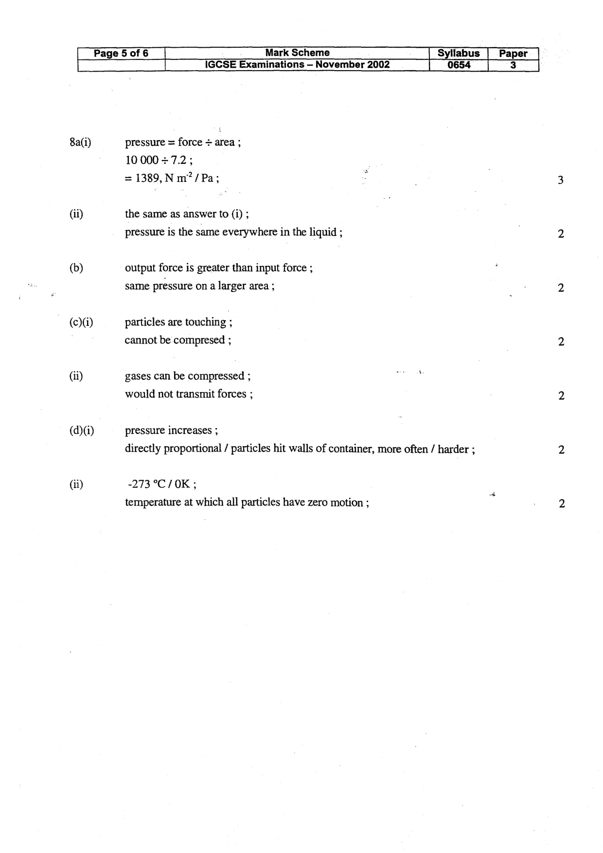 Mark scheme, page 6 of 7