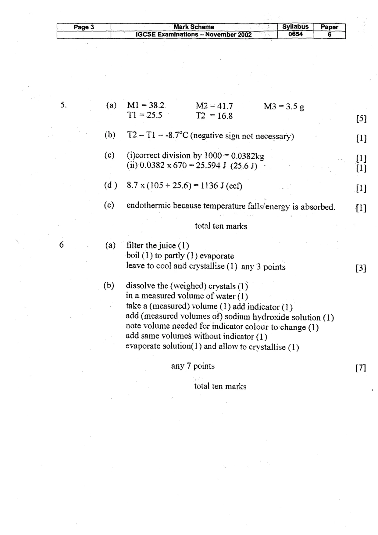 Mark scheme, page 4 of 4
