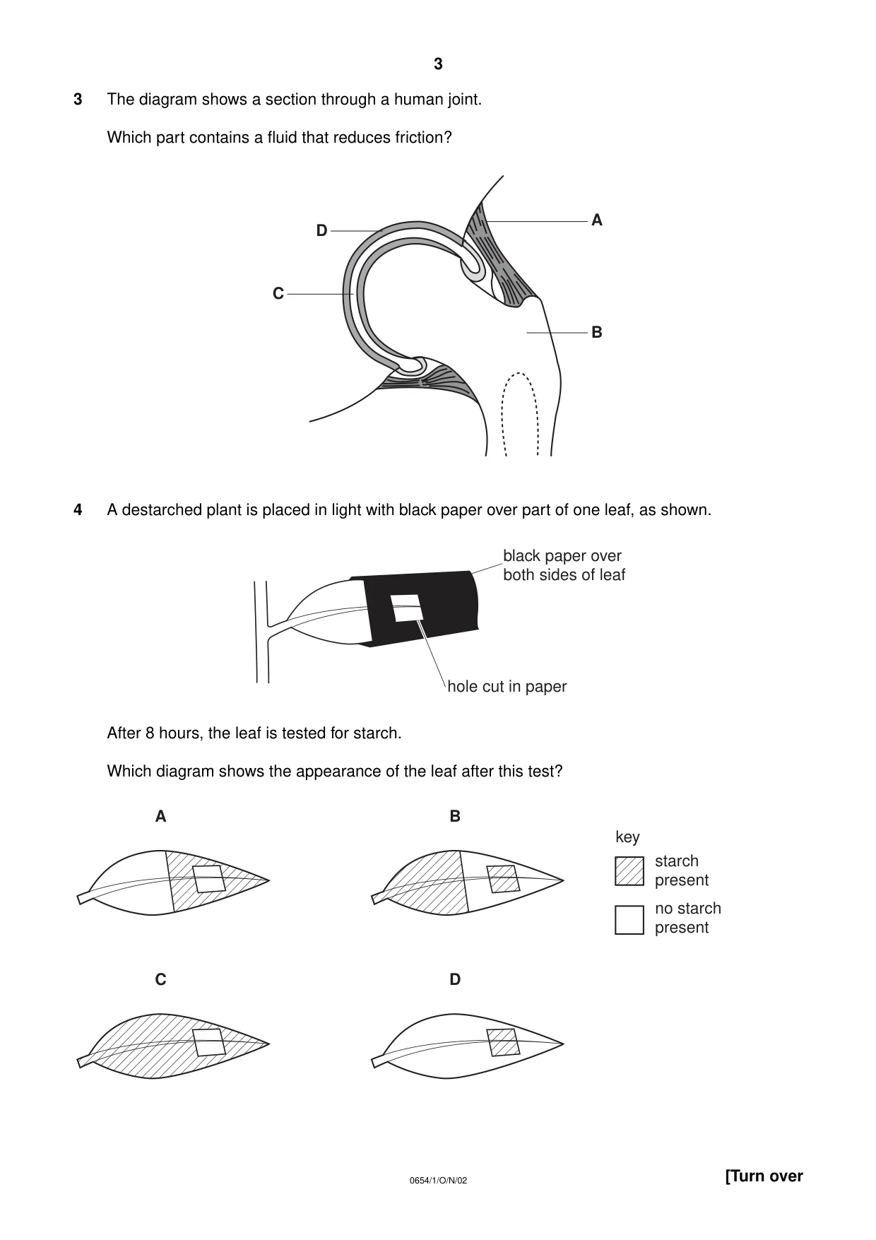 Cambridge IGCSE Sciences - Co-ordinated (Double) 0654 2002 Oct/Nov Paper 1 · Variant 1 question paper, page 3 of 20