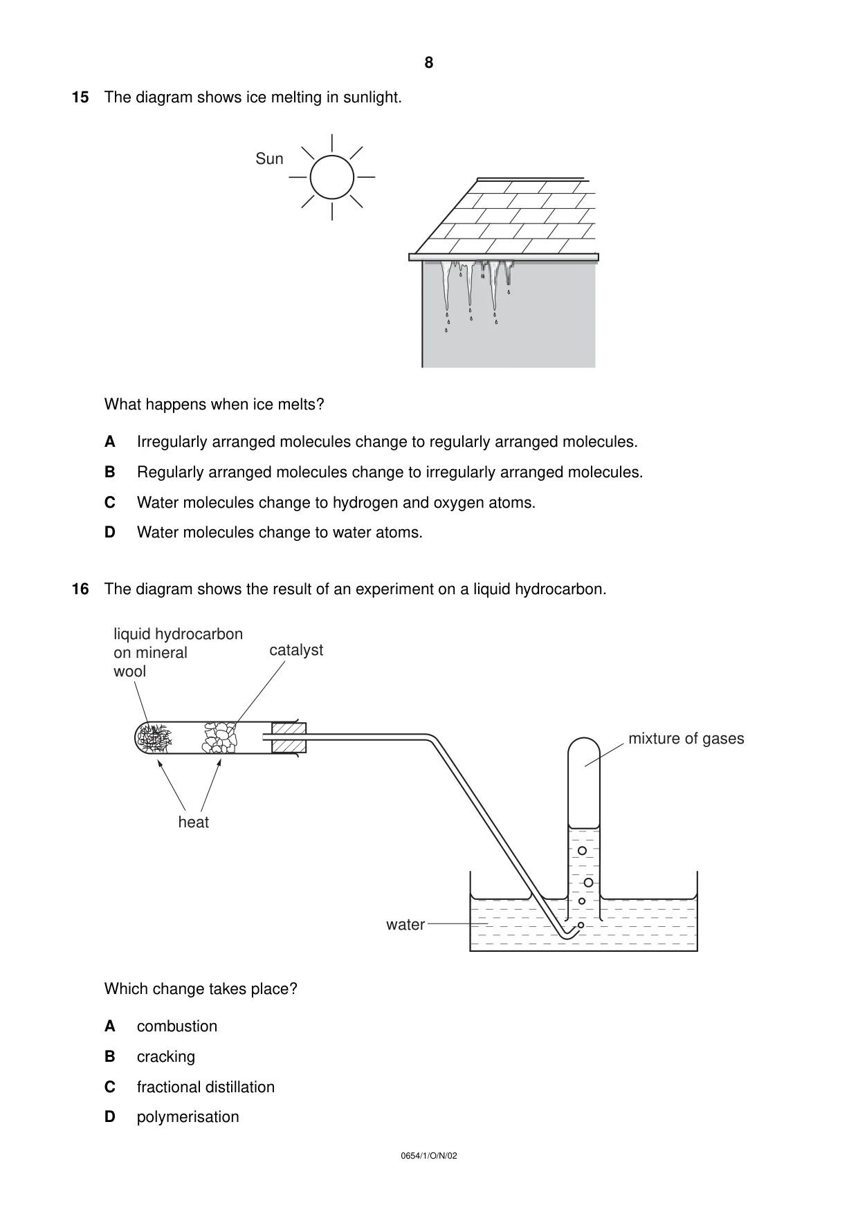 Cambridge IGCSE Sciences - Co-ordinated (Double) 0654 2002 Oct/Nov Paper 1 · Variant 1 question paper, page 8 of 20